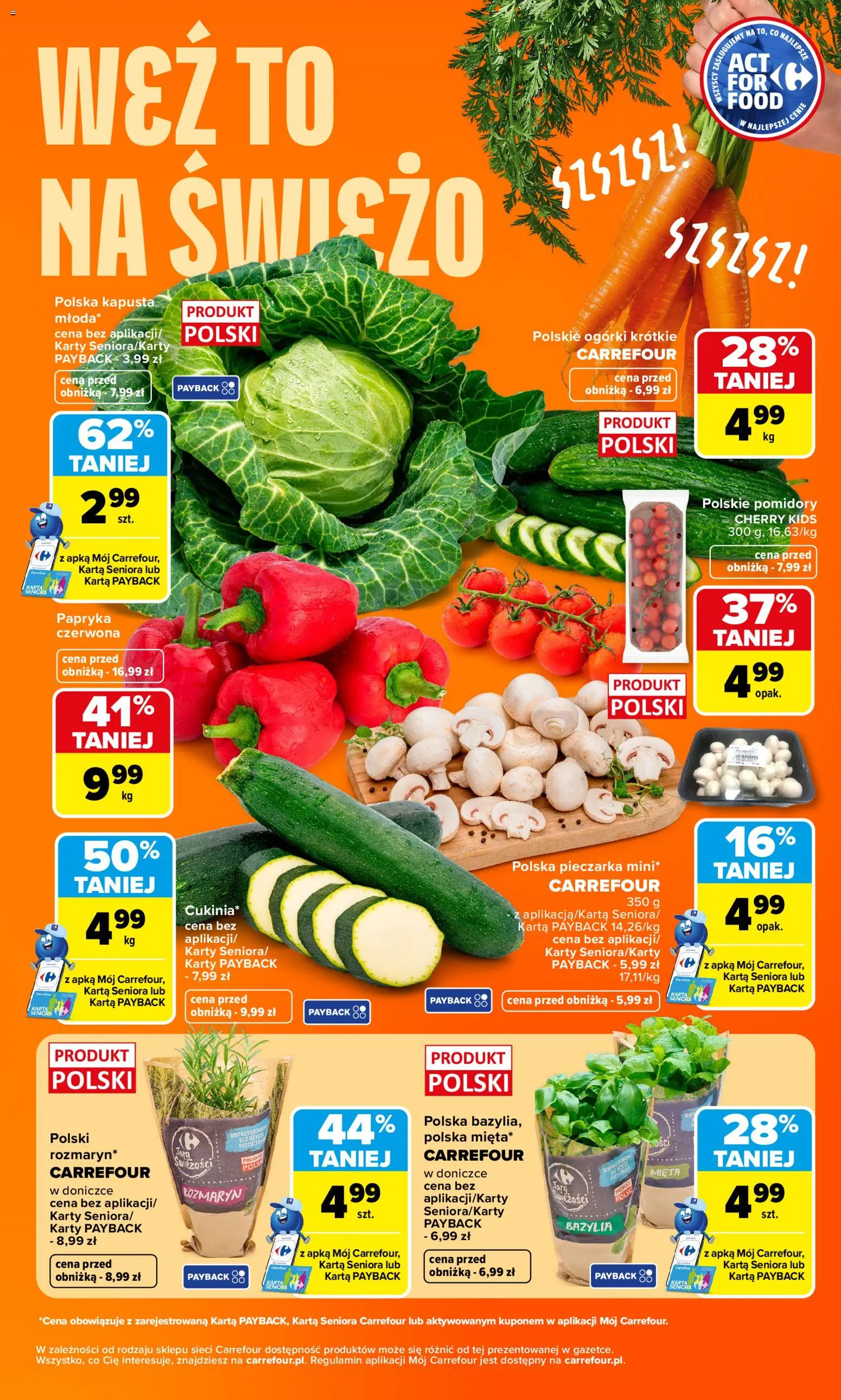 Carrefour gazetka - Weź to na świeżo od 01.06.2026 | Strona: 3 | Produkty: Kapusta, Bazylia, Mięta w doniczce, Papryka czerwona