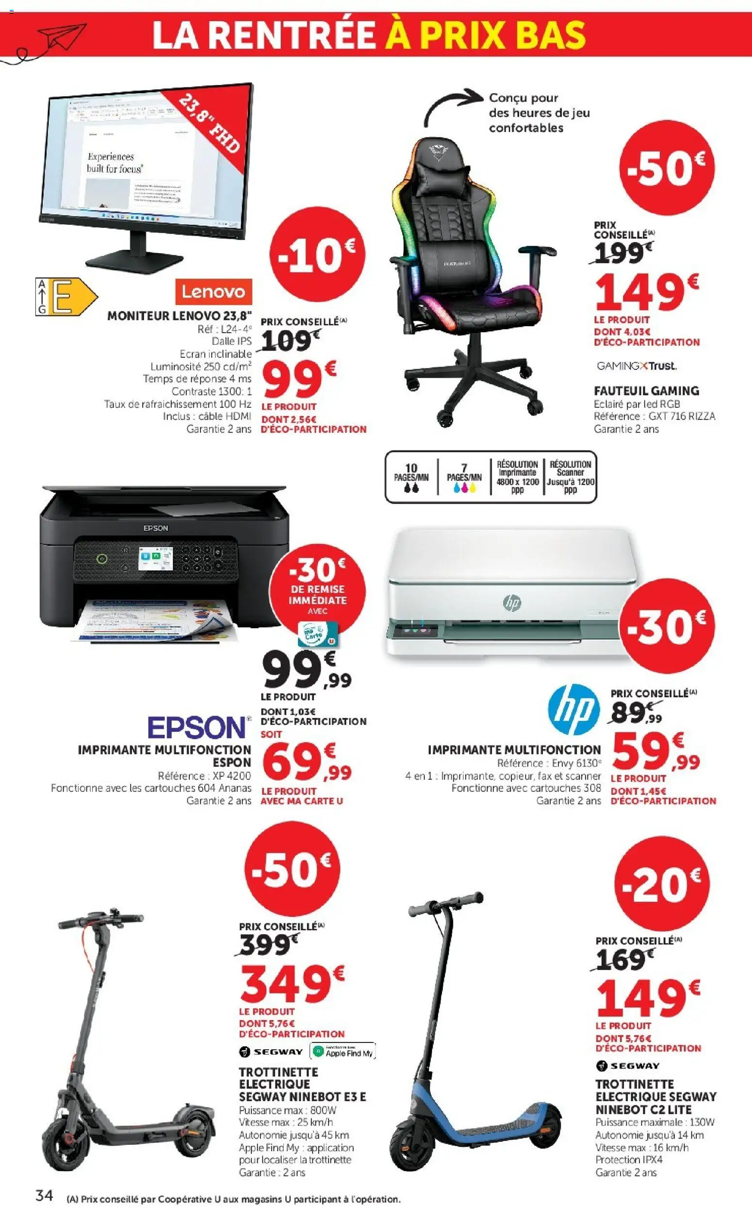 {H1} | Page: 34 | Produits: Moniteur, Imprimante, Câble, Imprimante multifonction