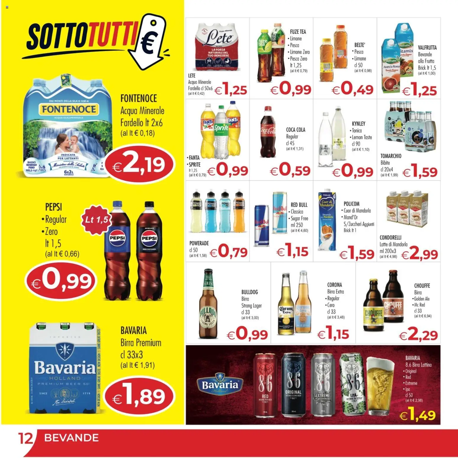 Volantino MerSi Supermercati del 01/07/2026 | Pagina: 12 | Prodotti: Acqua, Bibite, Arancia, Coca Cola