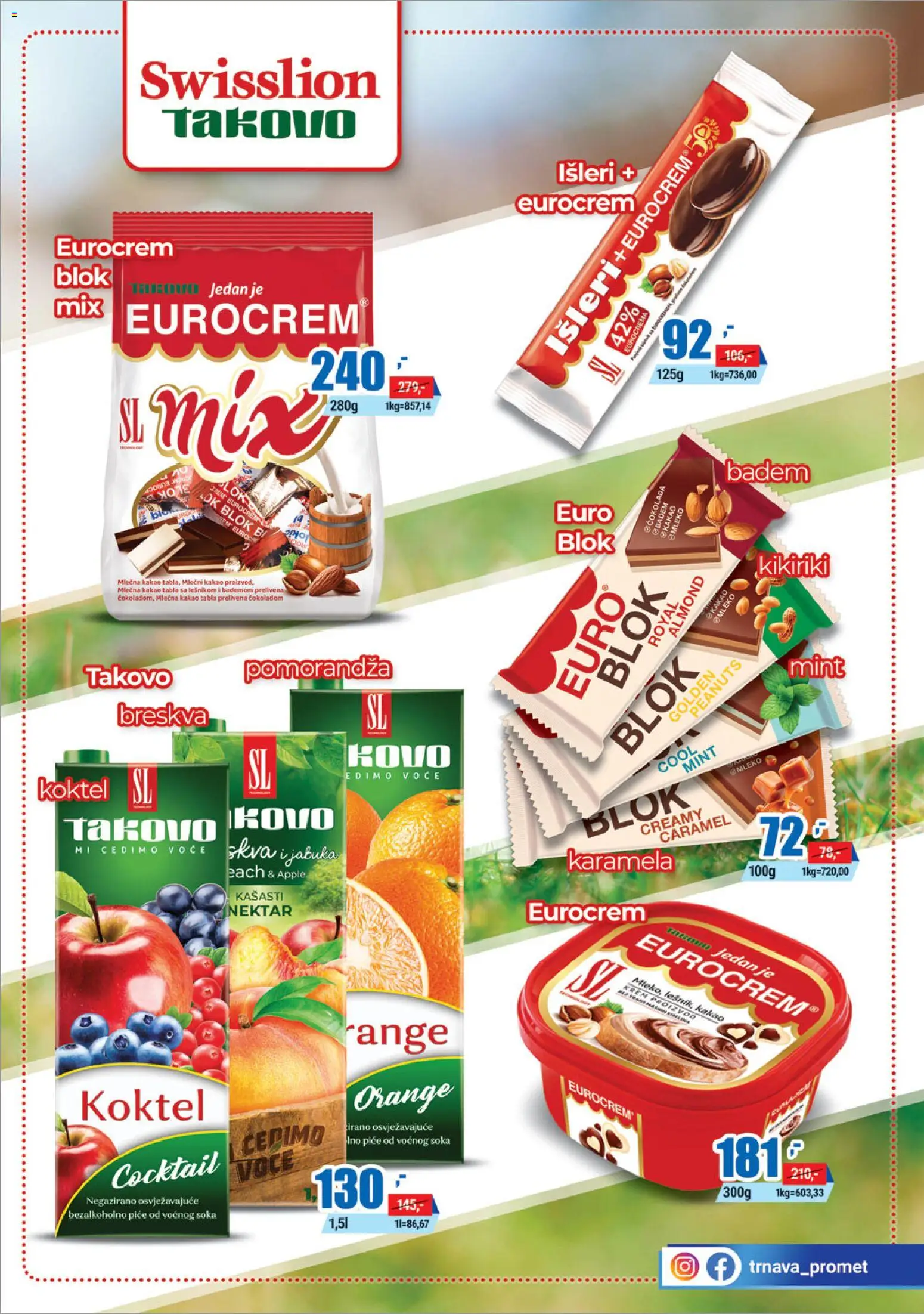Trnava Promet katalog - važi od 02.04.2026 | Strana: 15 | Proizvode: Eurocrem, Nektar, Kikiriki, Pomorandza