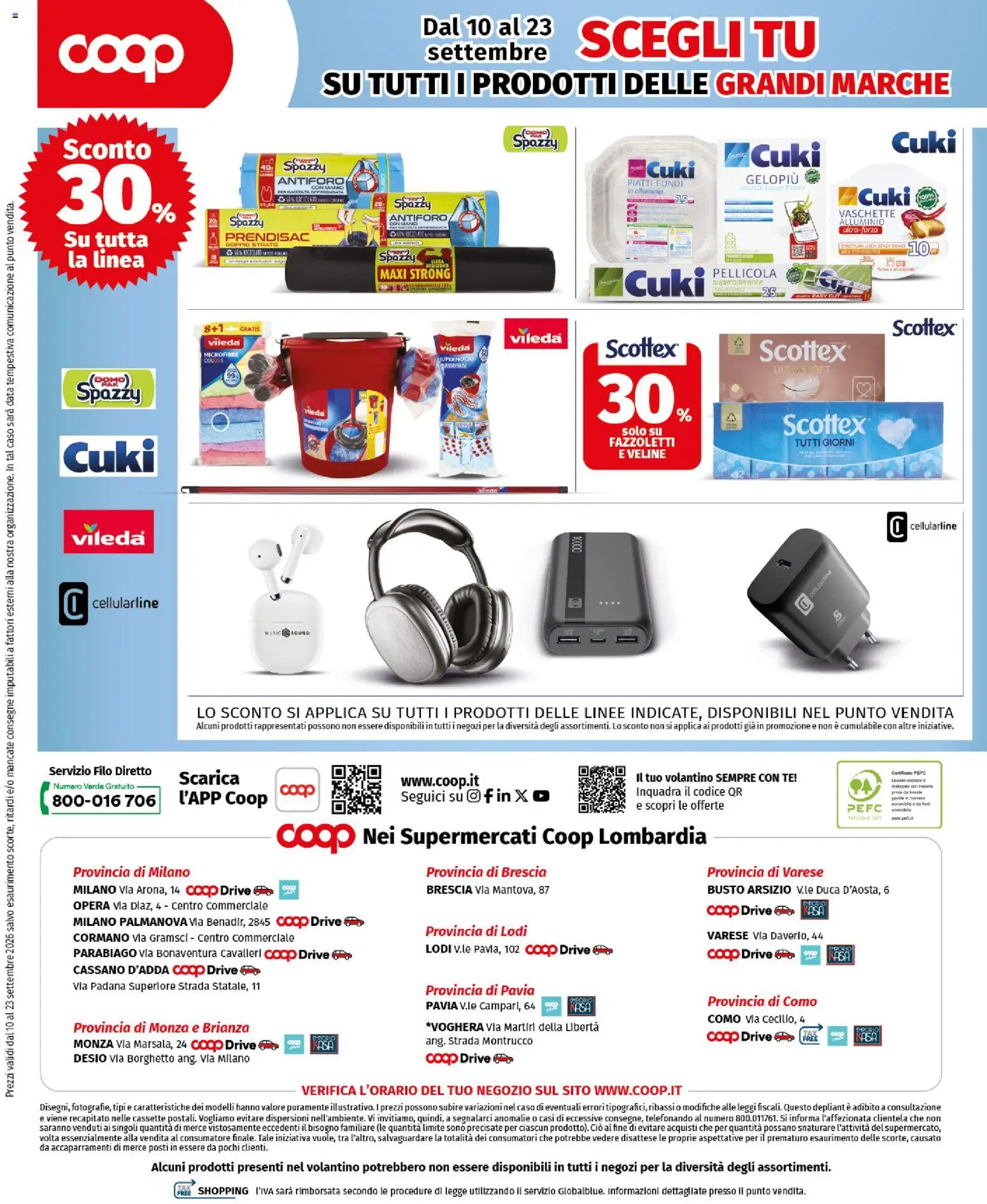 Volantino COOP del 10/09/2026 | Pagina: 16 | Prodotti: Tè, Fazzoletti, Pellicola, Alluminio