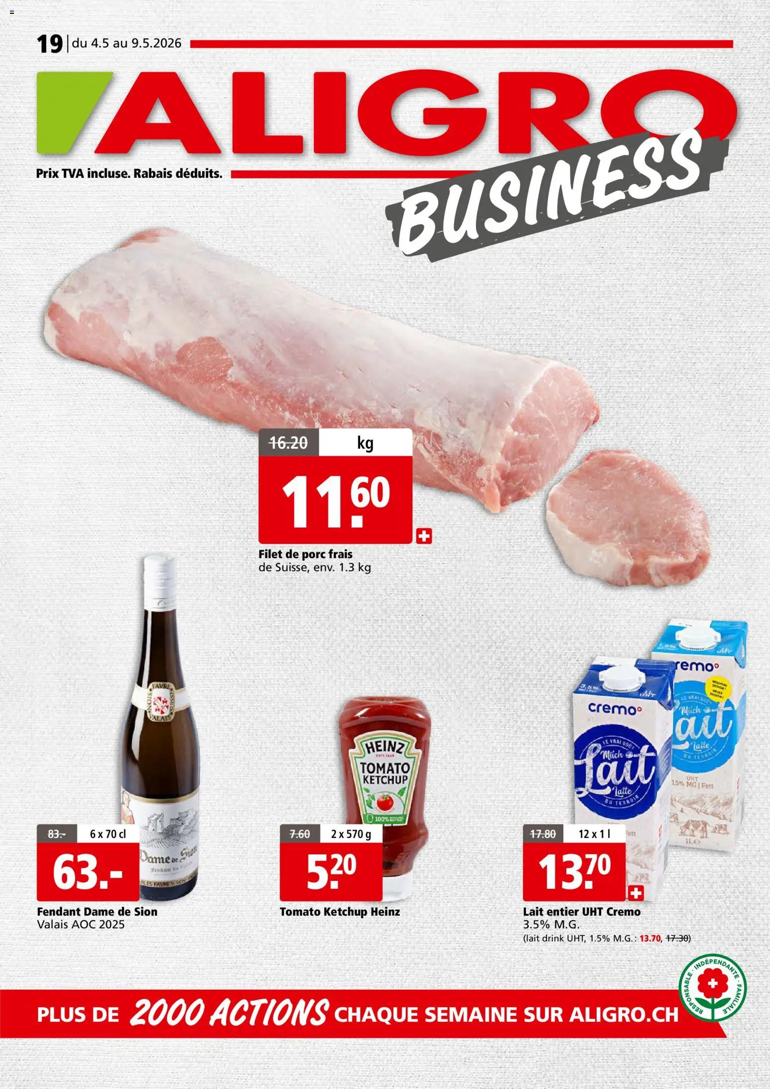 Aligro aktionen Business Chavannes, Matran, Genève, Sion – gültig ab 04.05.2026 | Seite: 1 | Produkte: Ketchup