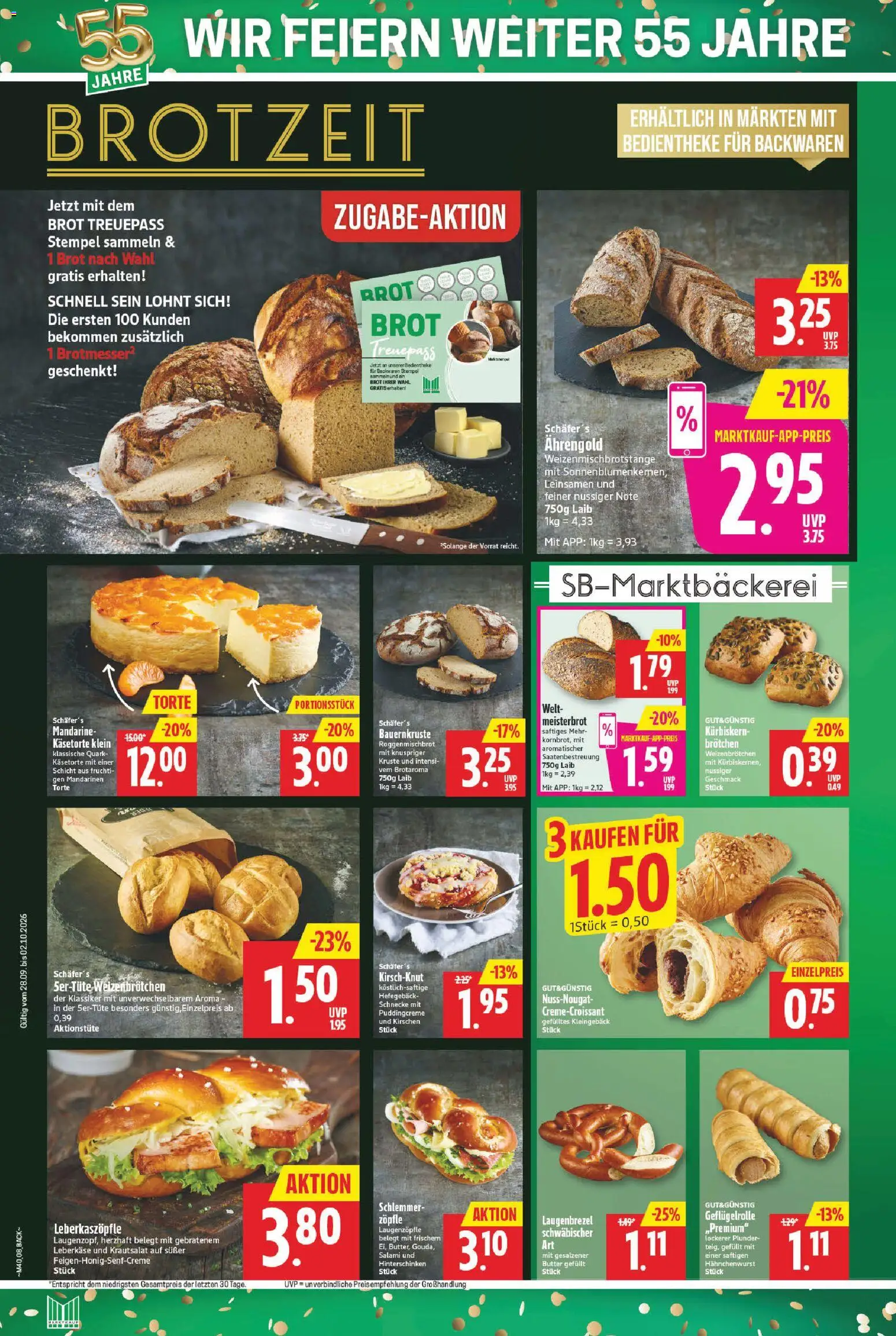 Marktkauf Prospekt – gültig ab 28.09.2026 | Seite: 8 | Produkte: Butter, Mandarinen, Brot, Leberkase