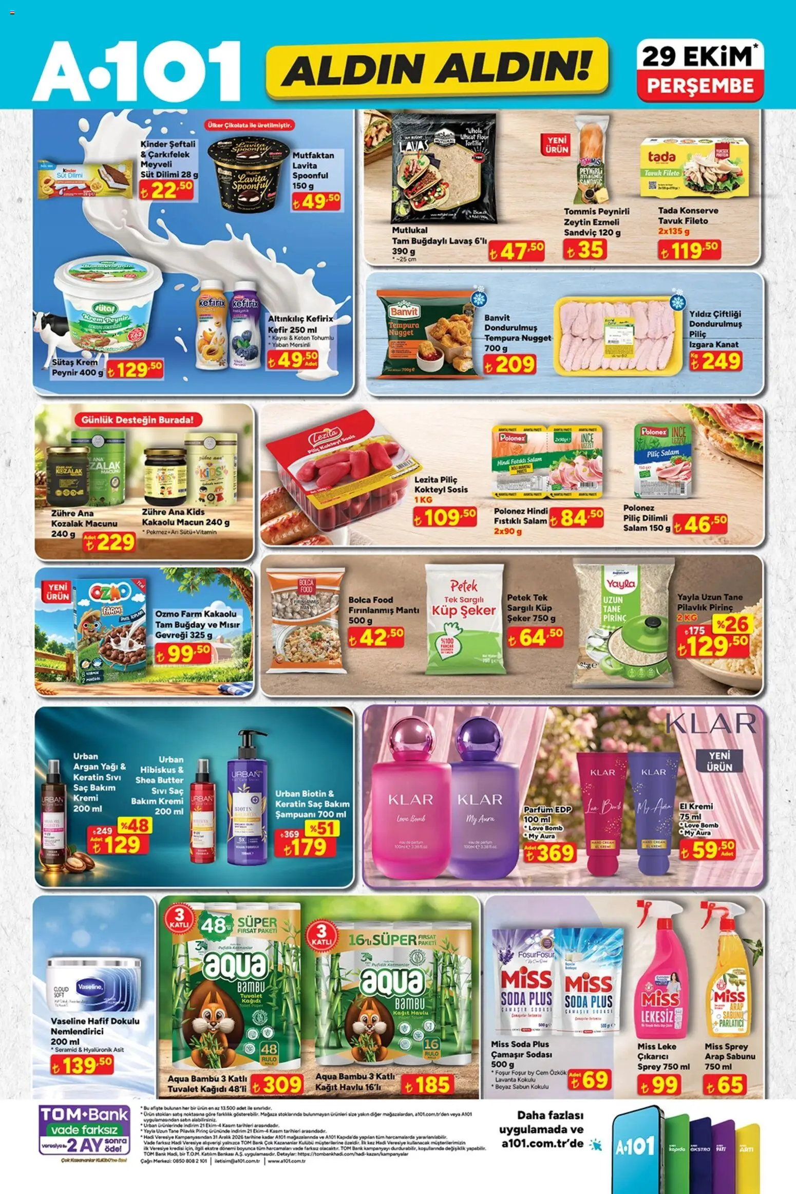 A101 - Katalog Aldın Aldın - 29 Ekim 2026 tarihinden itibaren geçerlidir | Sayfa: 2 | Ürünler: Sabun, Salam, Şeker, Tuvalet kağıdı