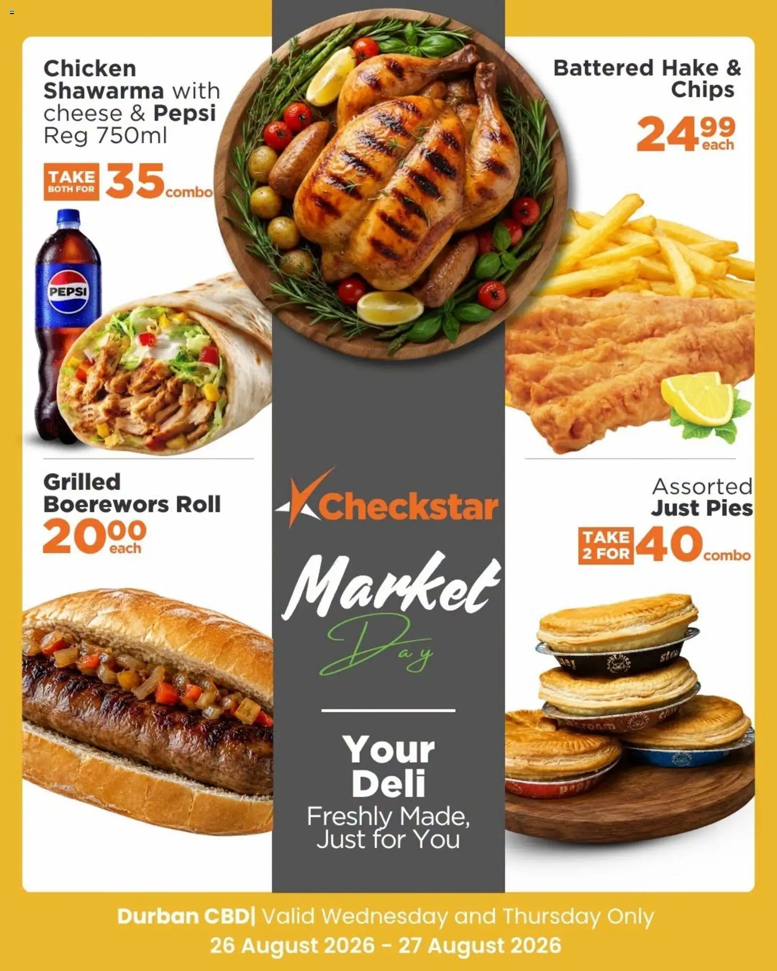 New Check Star catalogue – valid from 26/08/2026 | Page: 4 | Products: Boerewors, Cheese, Chicken, Chips