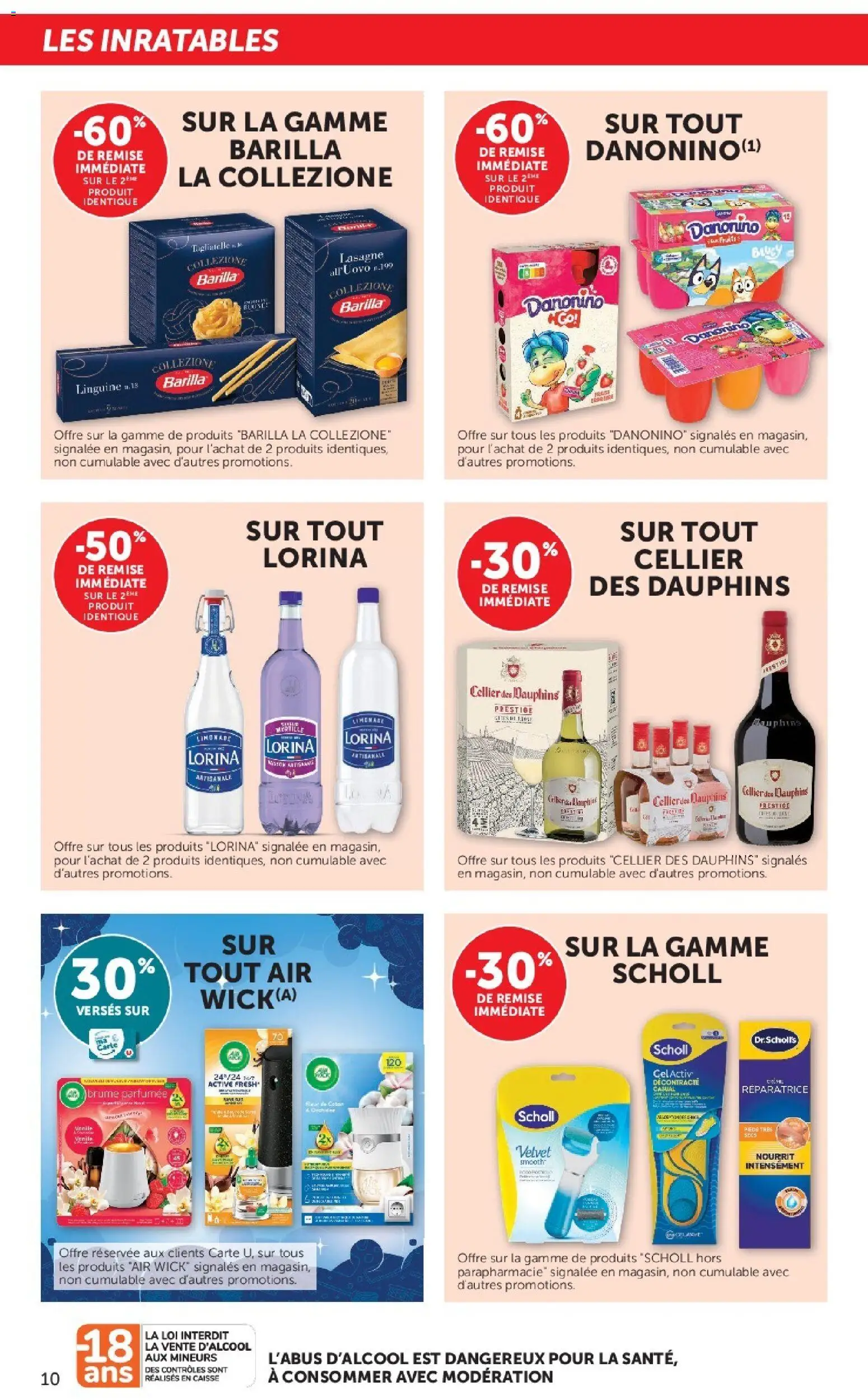 {H1} | Page: 10 | Produits: Air Wick, Barilla, Scholl, Cellier des Dauphins