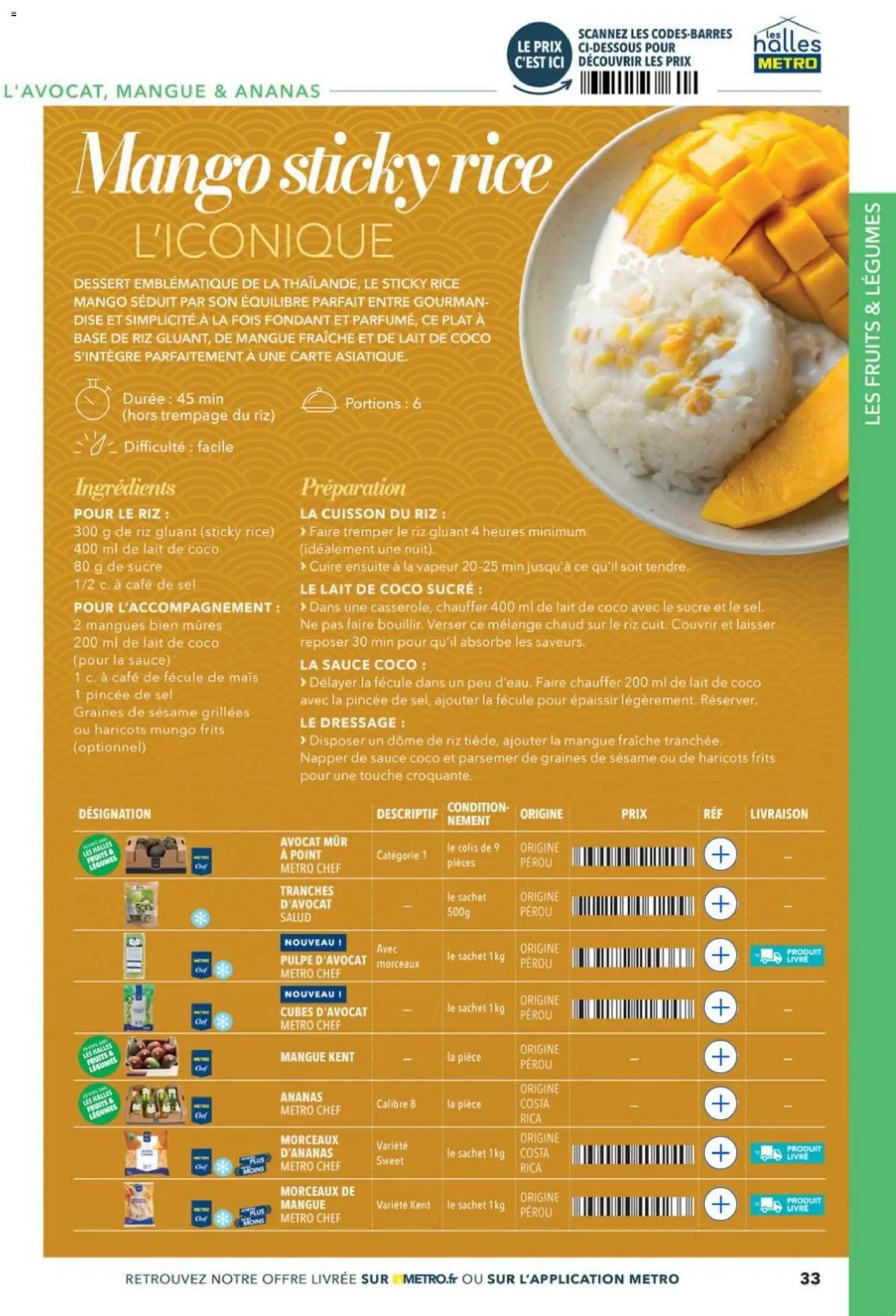 {H1} | Page: 33 | Produits: Avocat, Base, Riz, Livre