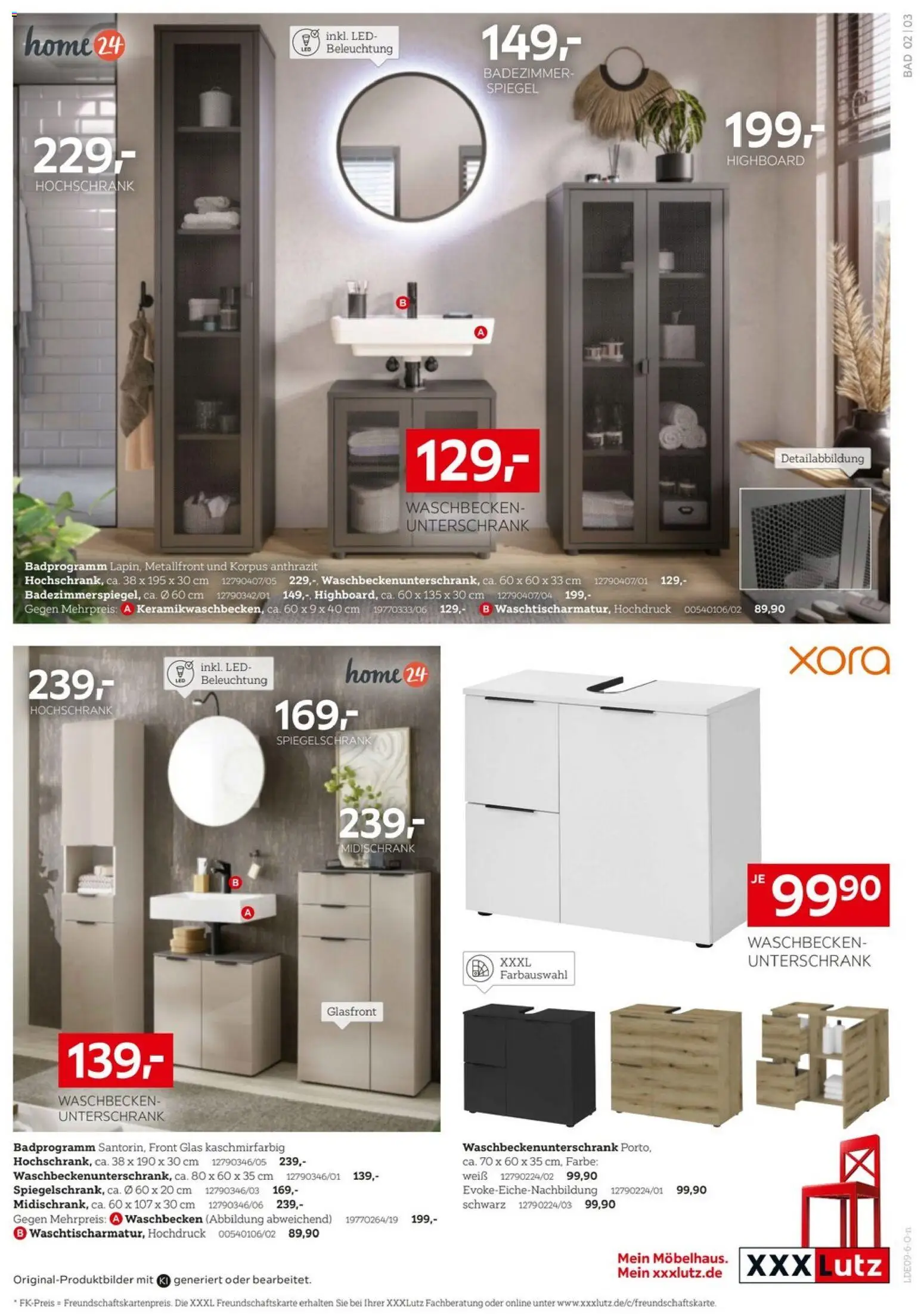 XXXLutz Badzimmertesterinnen und -tester gesucht – gültig ab 29.08.2026 | Seite: 3 | Produkte: Bad, Spiegelschrank, Hochschrank, Midischrank