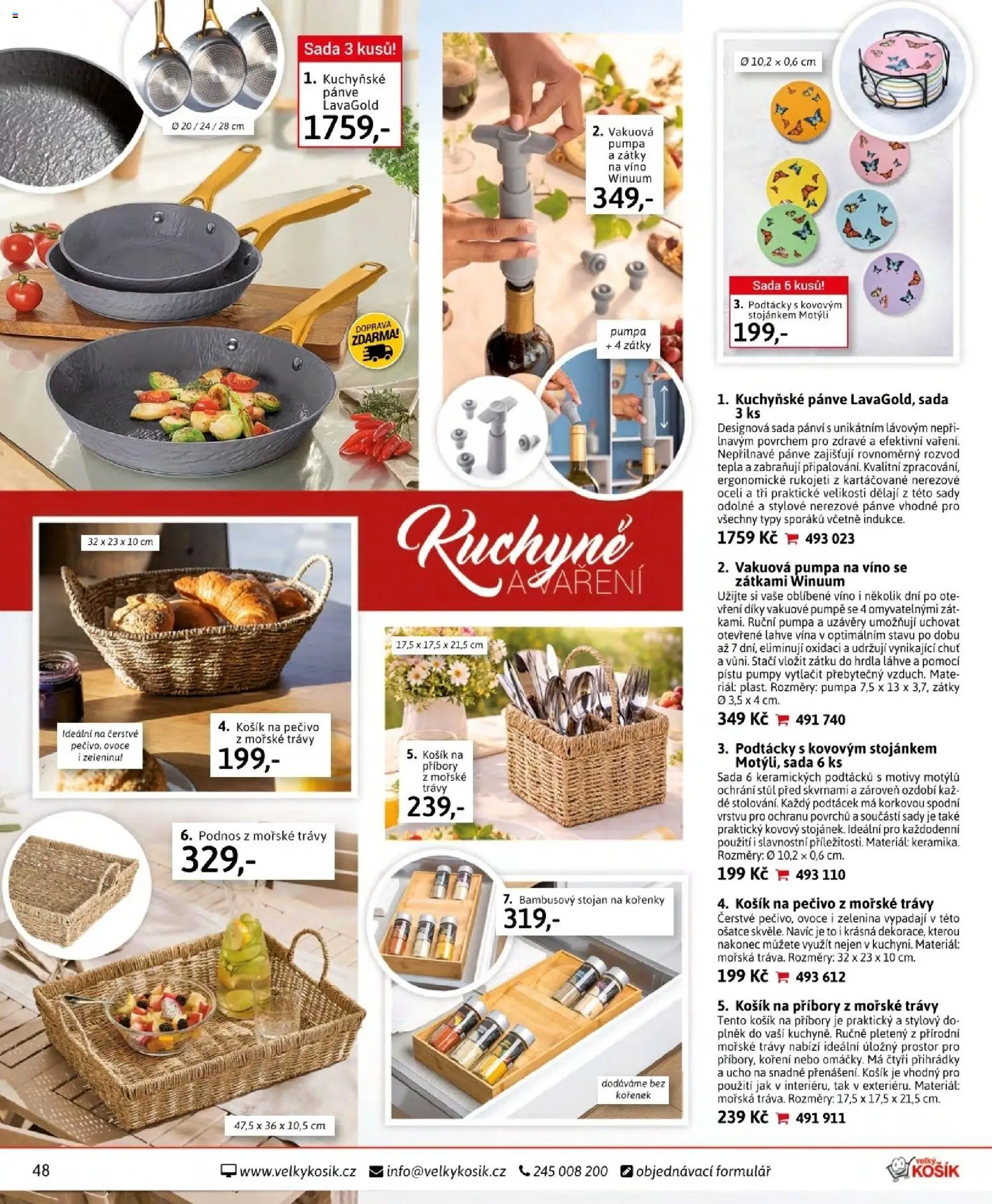 Velký Košík katalog červen 2026 od 01.06.2026 | Strana: 48 | Produkty: Podtácek, Pečivo, Pumpa, Kuchyně