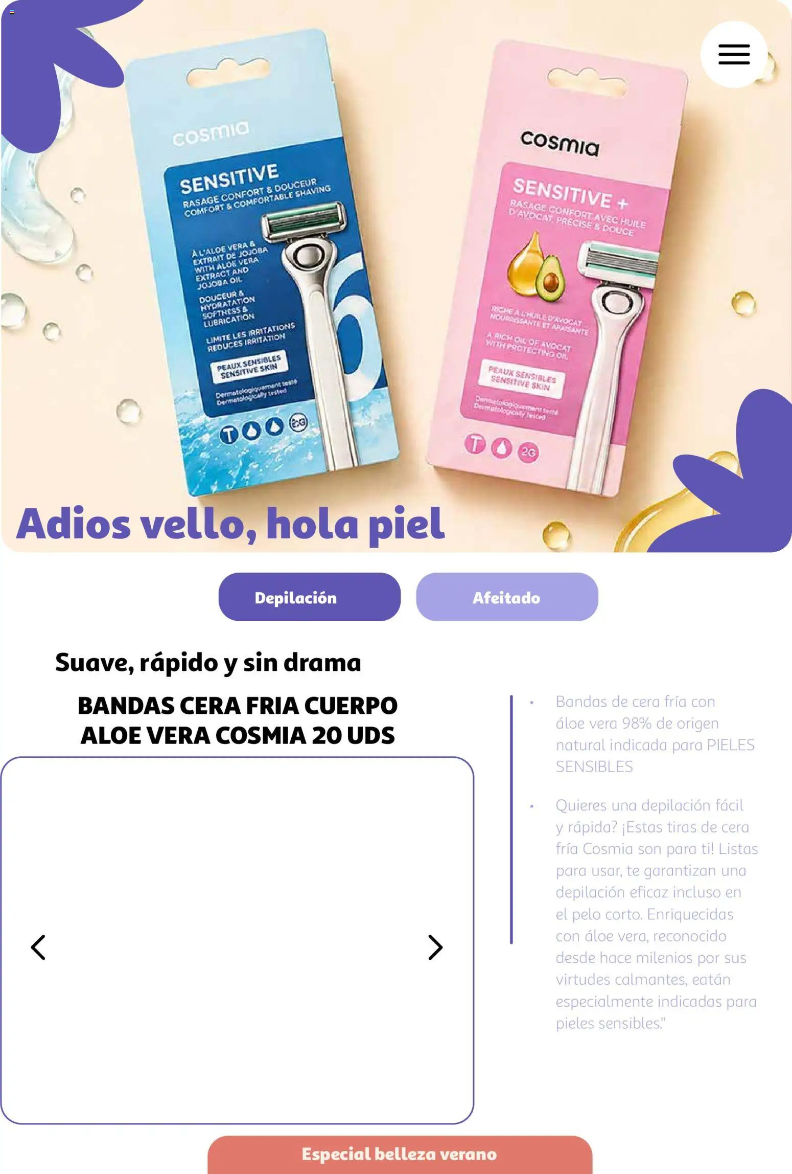 Alcampo Catálogo digital Belleza 2026 │ válido desde el 05.05.2026 | Página: 14 | Productos: Té, Bandas de cera