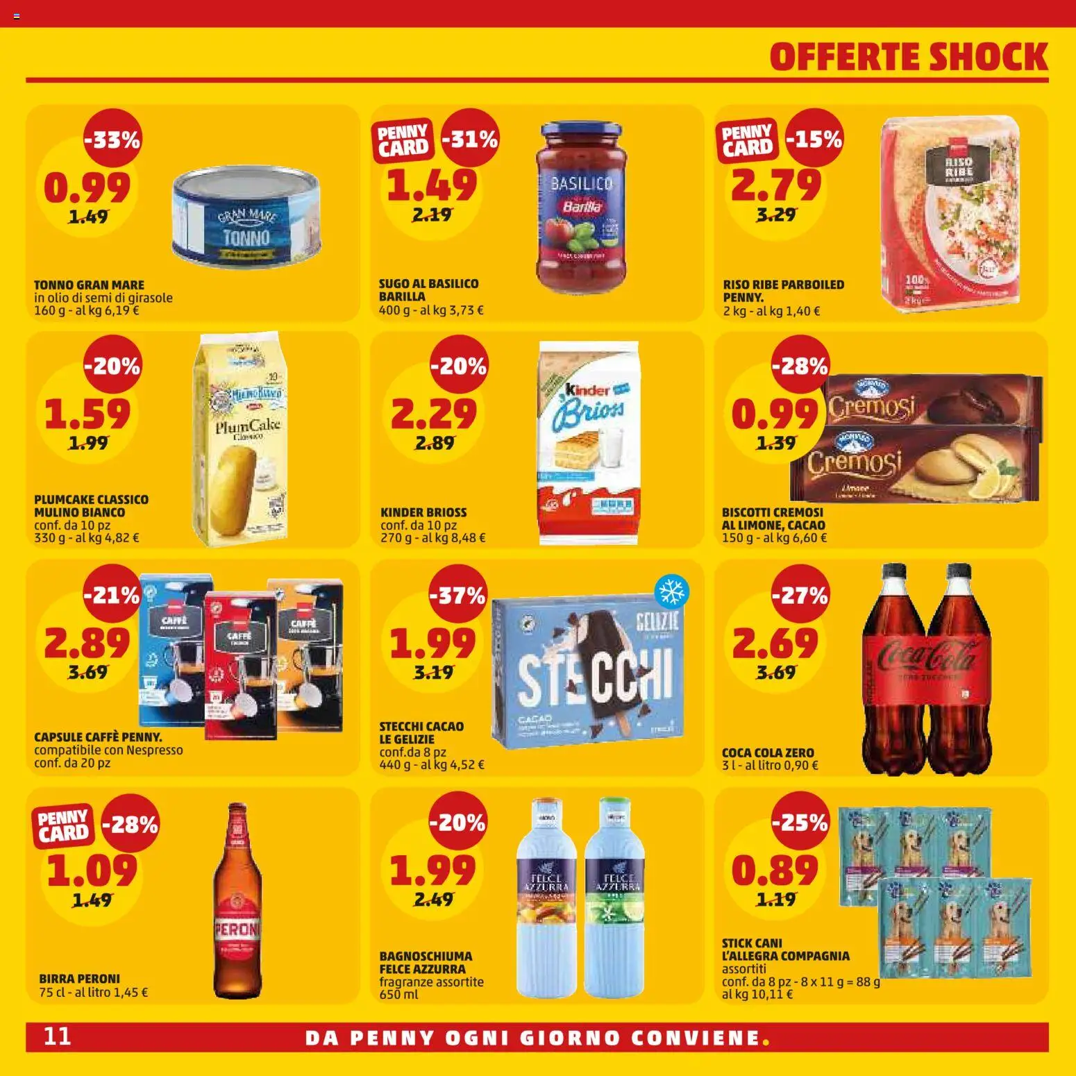 Volantino PENNY del 02/07/2026 | Pagina: 11 | Prodotti: Birra, Biscotti, Tonno, Coca Cola