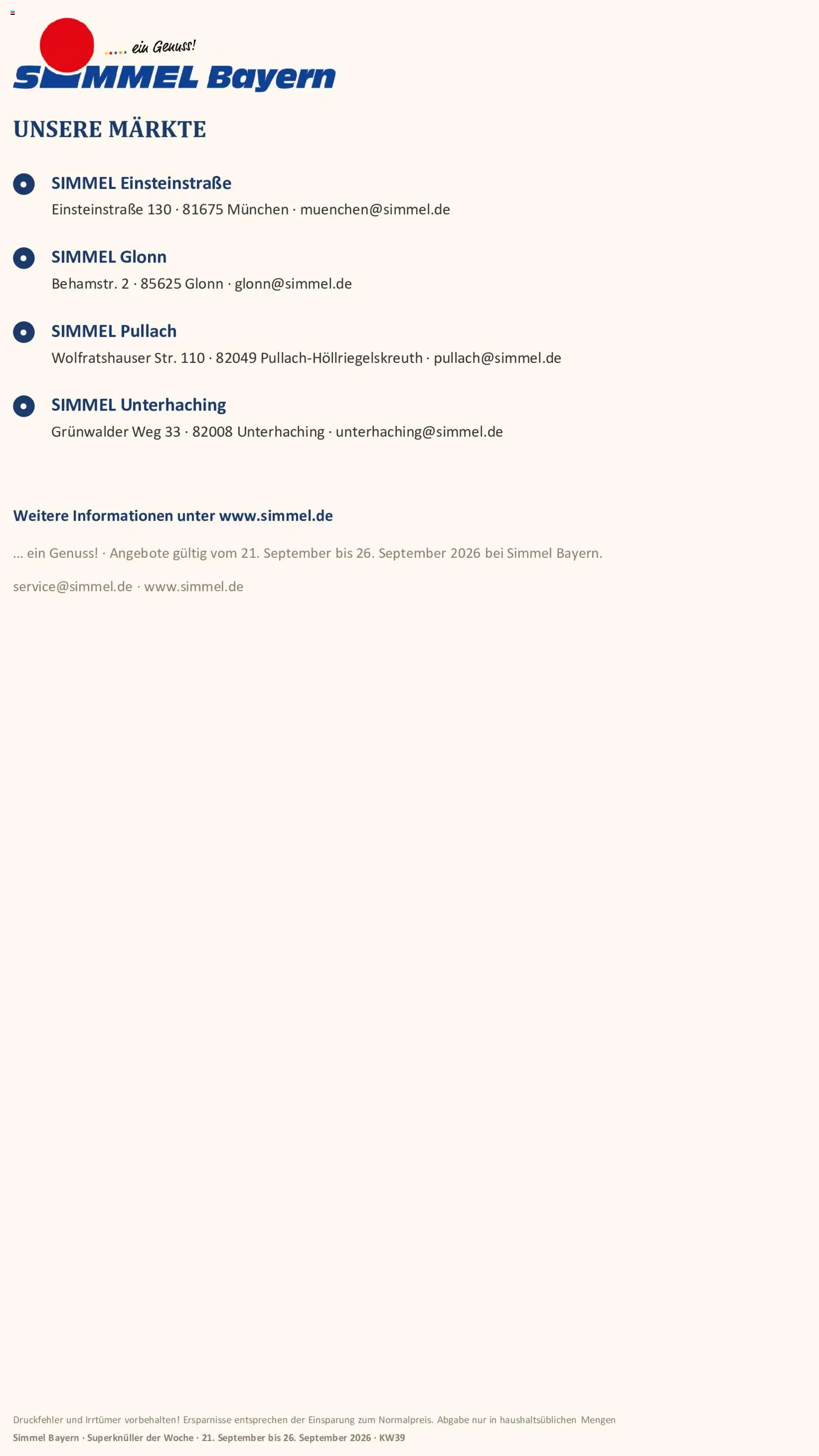 Simmel Bayern – gültig ab 21.09.2026 | Seite: 20