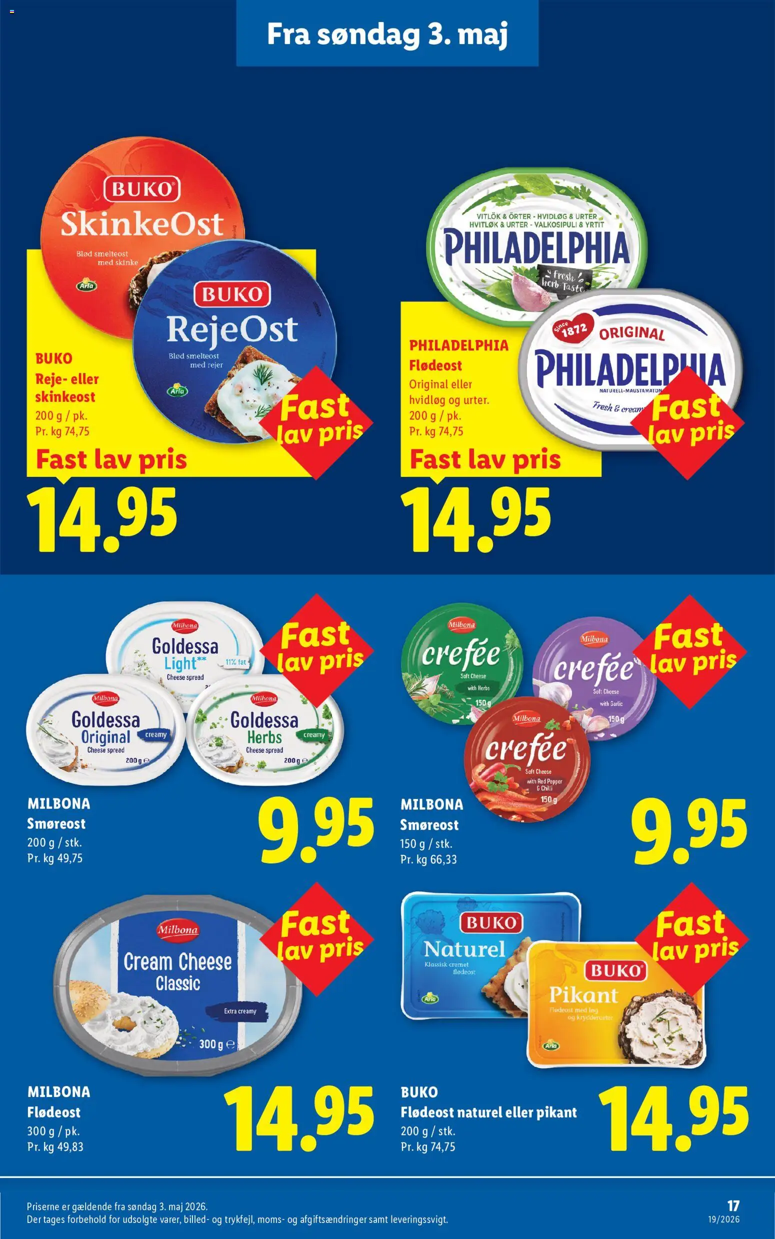 Lidl tilbudsavis – gyldig fra 03.05.2026 | Side: 17 | Produkter: Løg, Chilli, Hvidløg, Smøreost