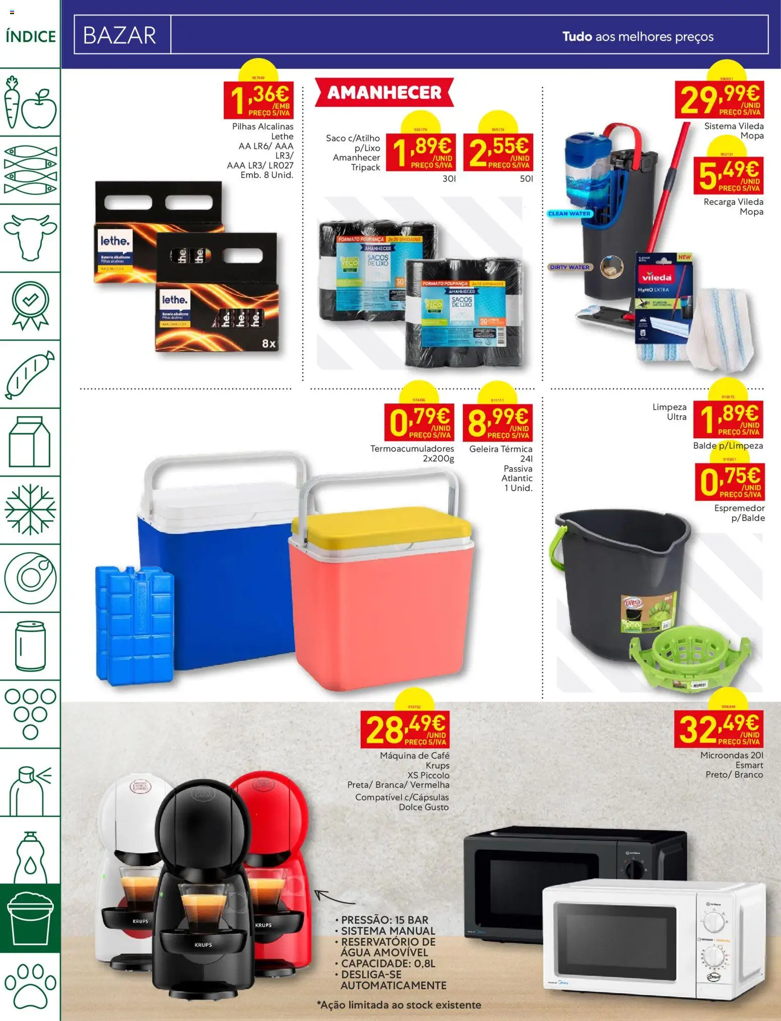 Recheio folheto │ válido de 23/06/2026 | Página: 38 | Produtos: Espremedor, Pilhas, Microondas, Café