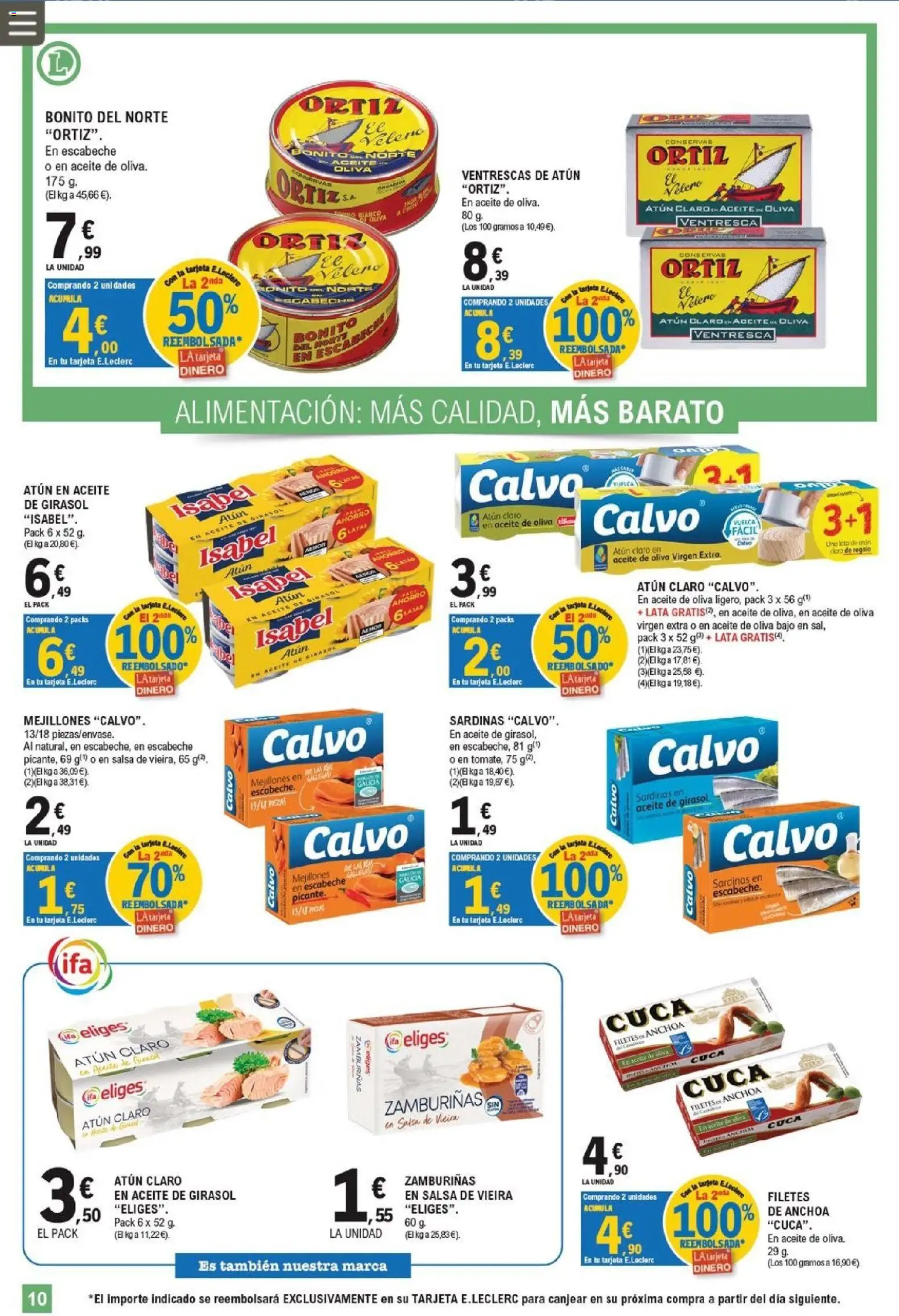 E.Leclerc folleto │ válido desde el 17.06.2026 | Página: 10 | Productos: Aceite, Aceite de girasol, Anchoa, Atún claro