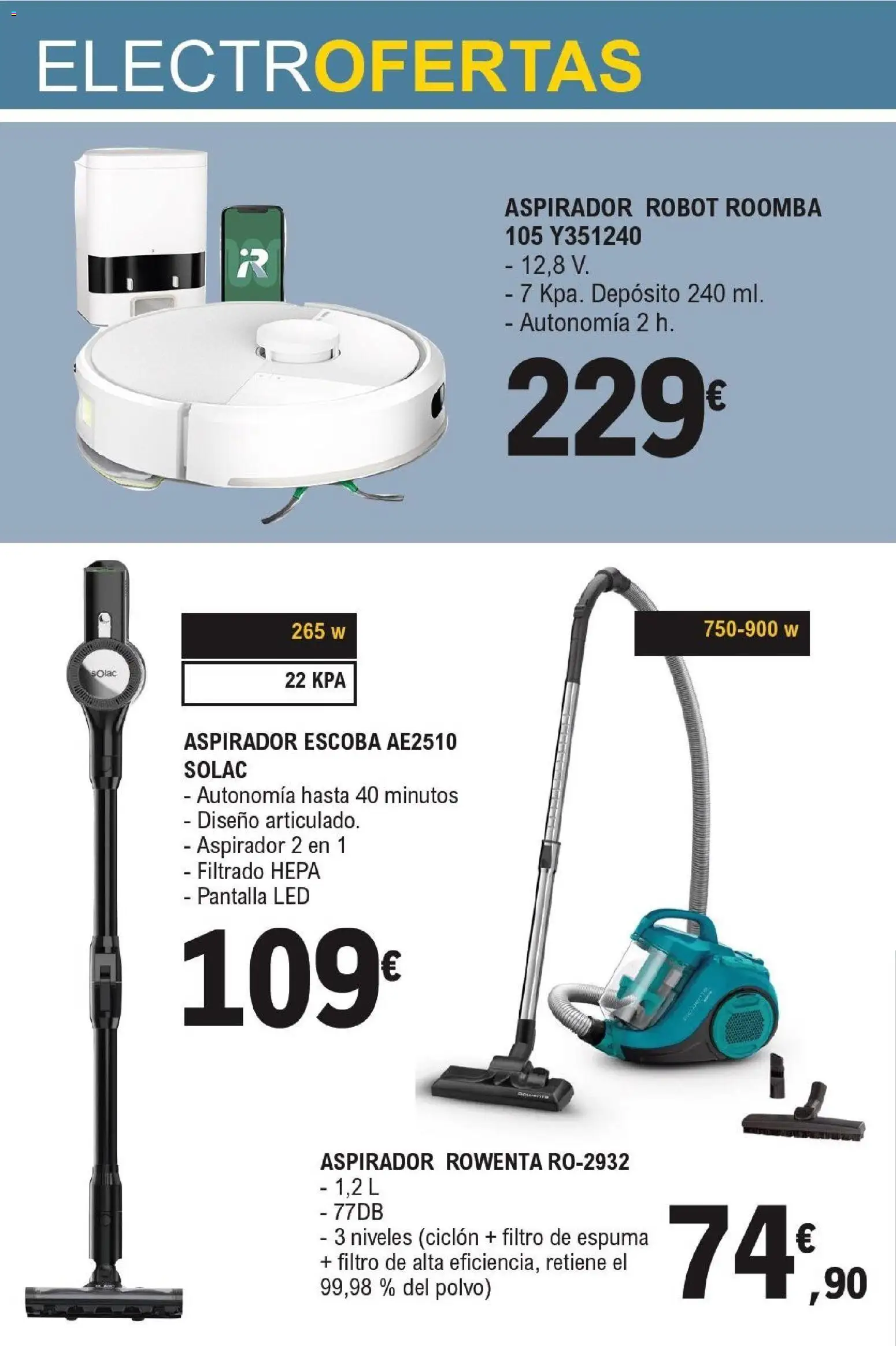 E.Leclerc folleto Electro │ válido desde el 14/10/2026 | Página: 10 | Productos: Polvo, Escoba, Robot, Aspirador