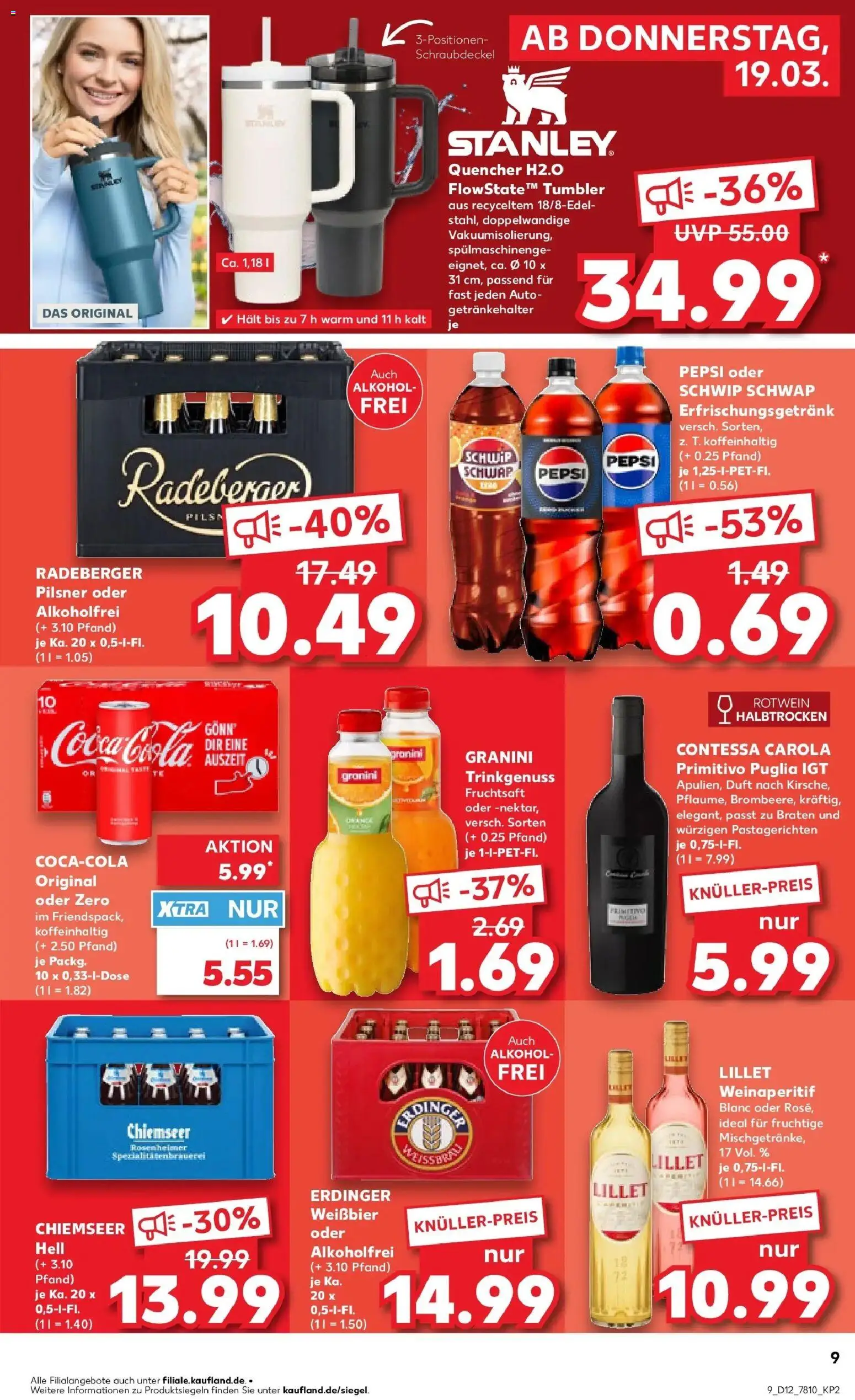 Kaufland Prospekt Unterschleißheim	 – gültig ab 16.03.2026 | Seite: 21 | Produkte: Cola, Rotwein, Lillet, Radeberger pilsner