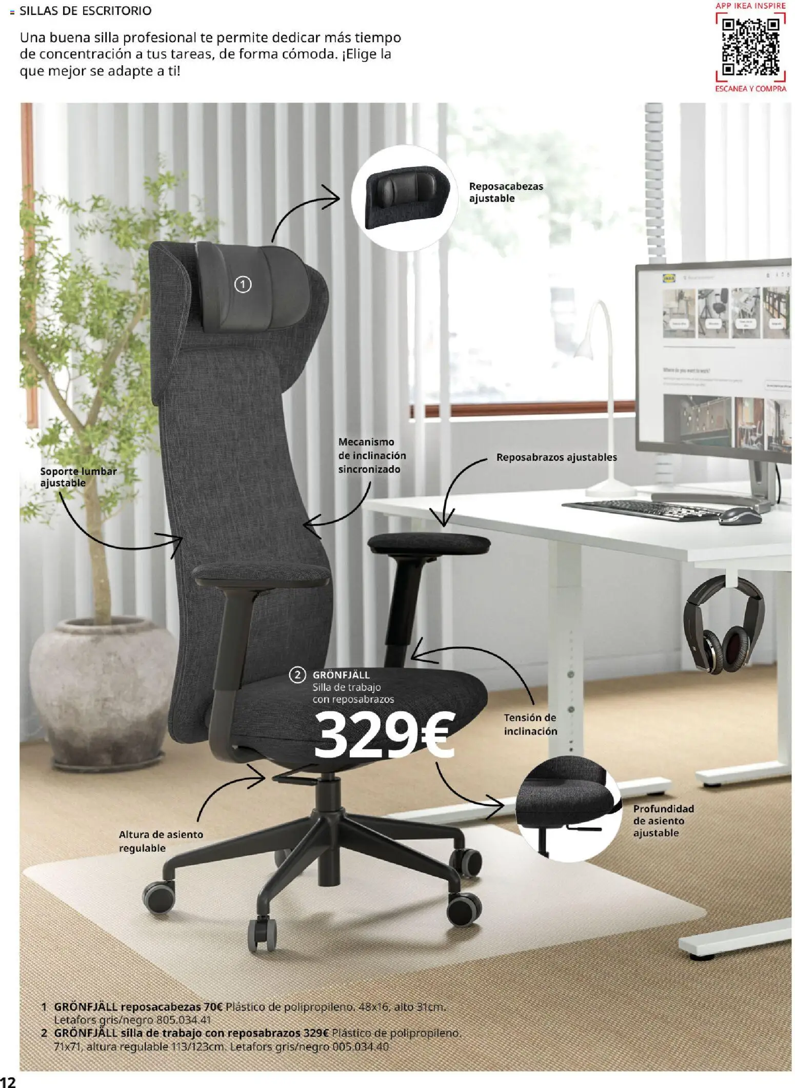 Catálogo IKEA Oficina profesional │ válido desde el 01/02/2026 | Página: 12 | Productos: Té, Silla