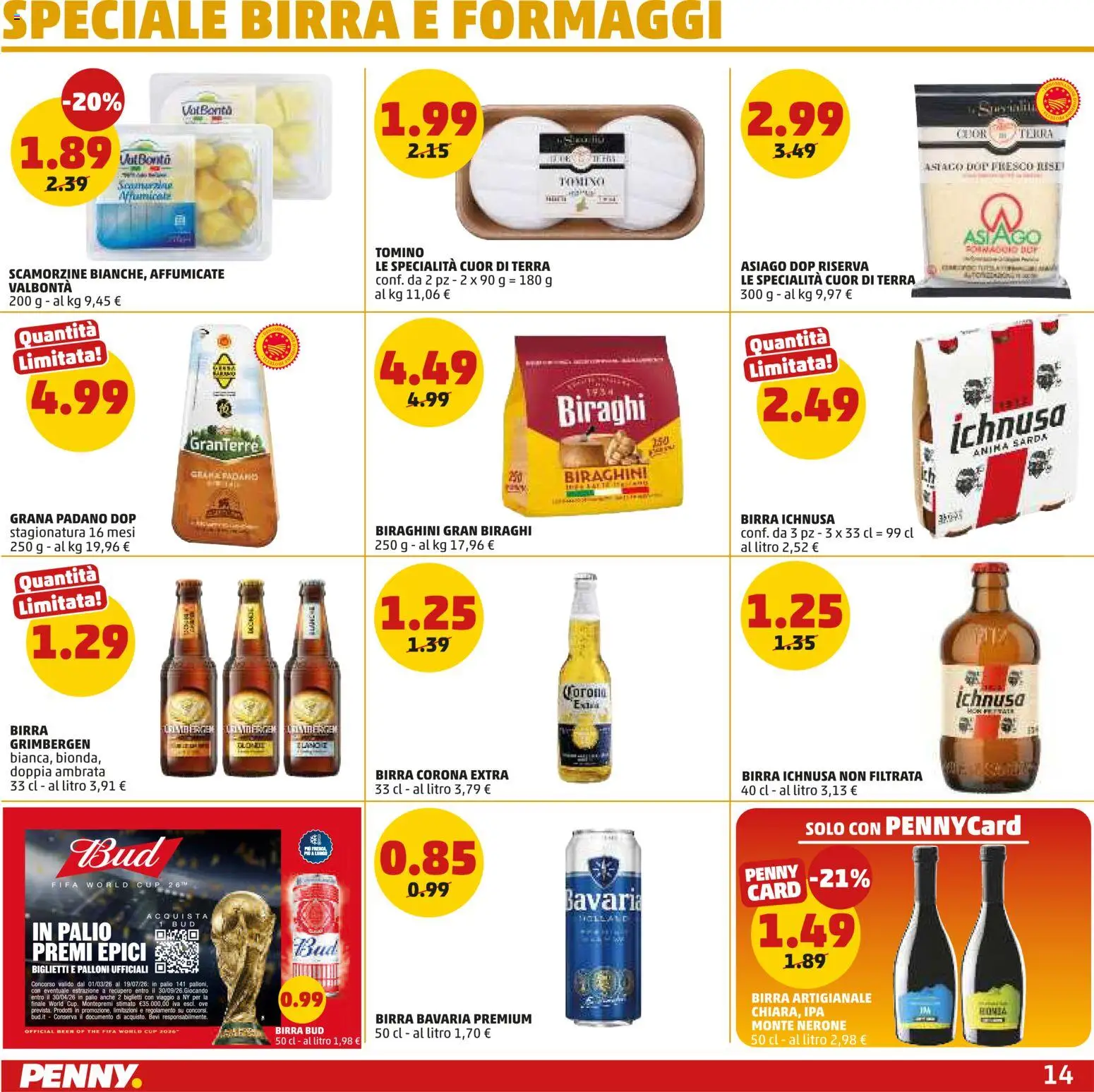 Volantino PENNY del 18.06.2026 | Pagina: 14 | Prodotti: Birra, The, Tomino, Terra