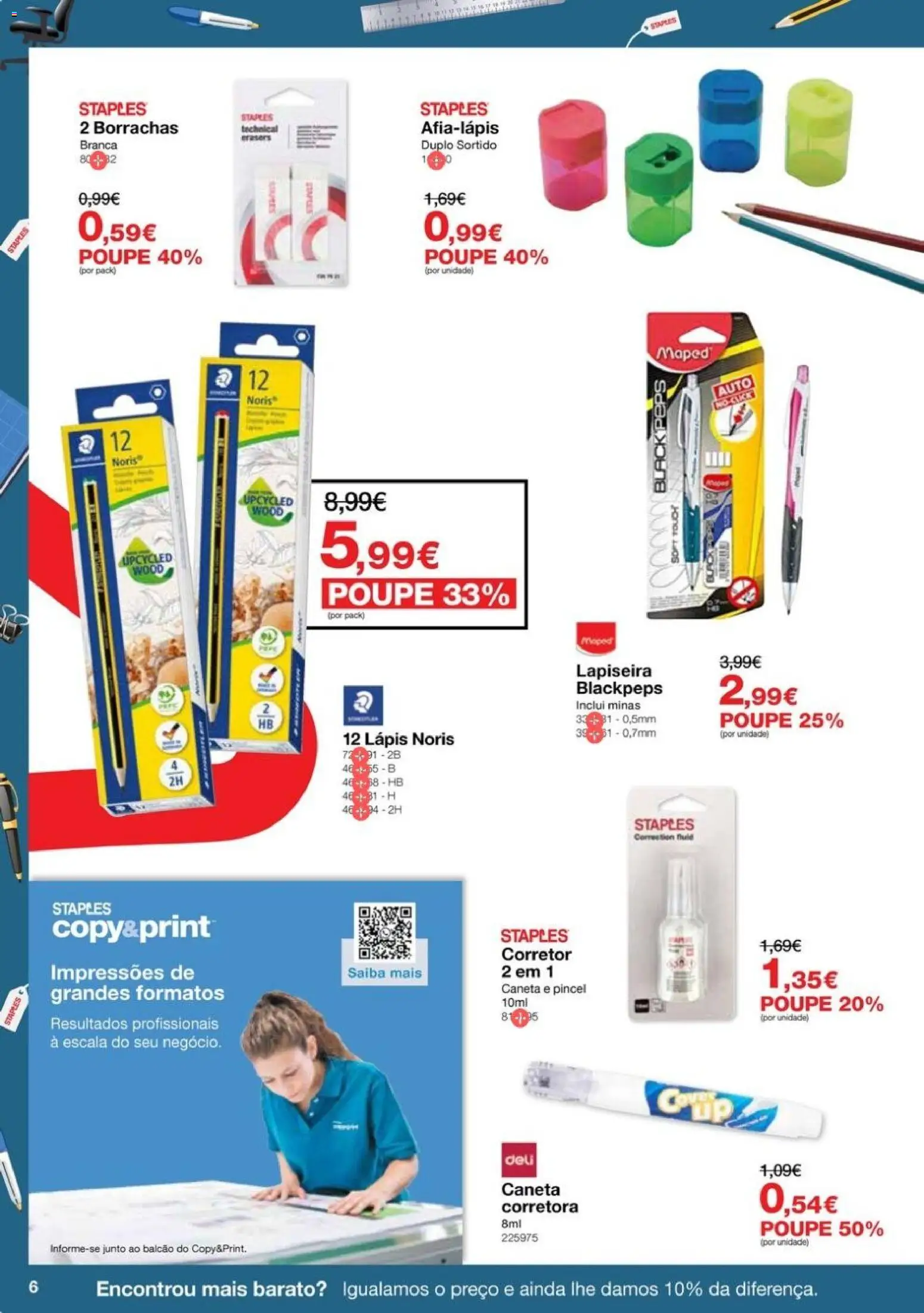 Staples folheto │ válido de 08/10/2026 | Página: 6 | Produtos: Pincel, Corretor
