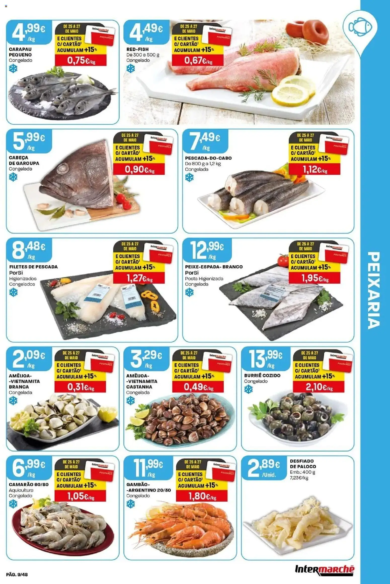 Intermarché - Isto é que são preços BAIXOS! │ válido de 21.05.2026 | Página: 9 | Produtos: Pescada, Camarão