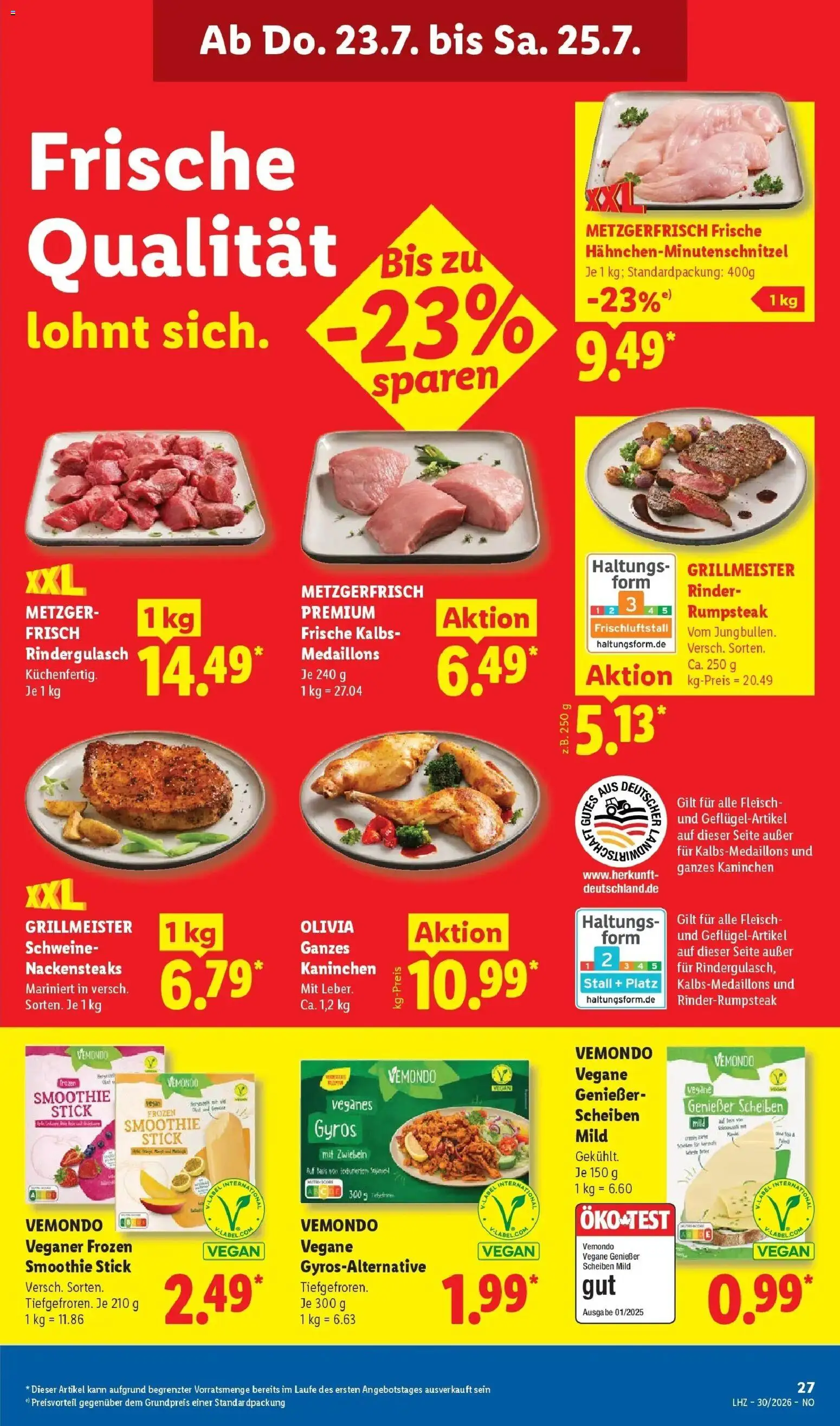 Lidl Prospekt Emlichheim – gültig ab 20.07.2026 | Seite: 53 | Produkte: Rumpsteak, Kaninchen, Gyros, Socken