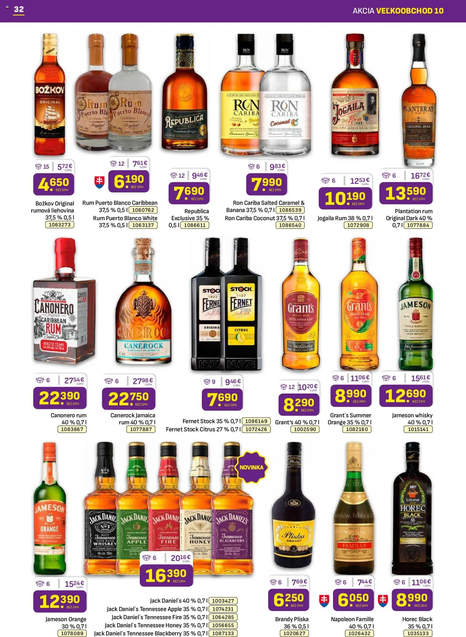 Nové Libex akcie – leták je platný od 18.05.2026 | Strana: 32 | Produkty: Jameson, Whisky, Fernet, Rum