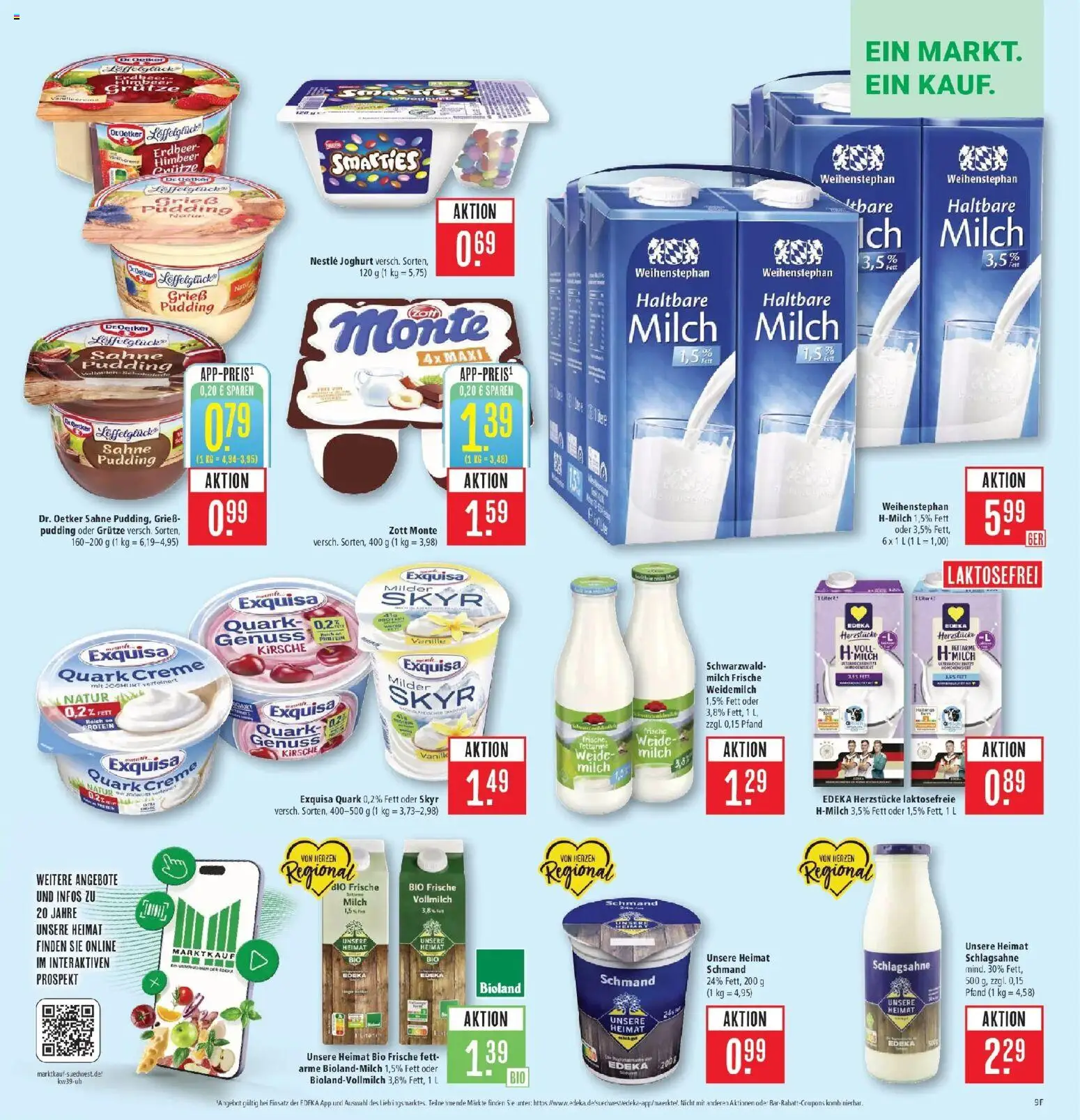 Marktkauf Prospekt Aschaffenburg (ab 21.09.2026) » Angebote online | Seite: 11 | Produkte: Grieß, Schlagsahne, Haltbare milch, Exquisa