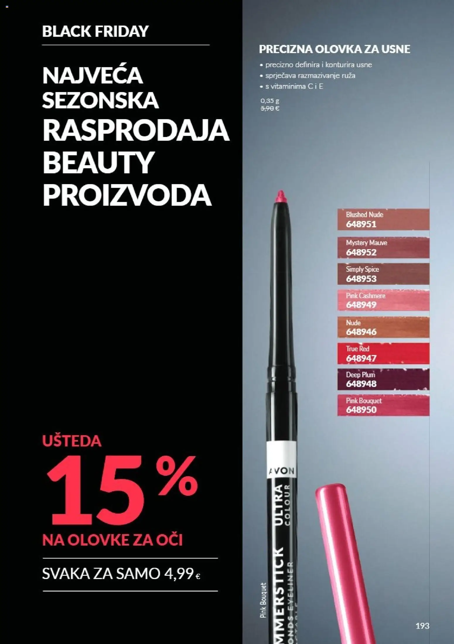 Avon katalog | vrijedi od 01.11.2026 | Stranica: 193 | Proizvodi: Olovka za usne, Ruza