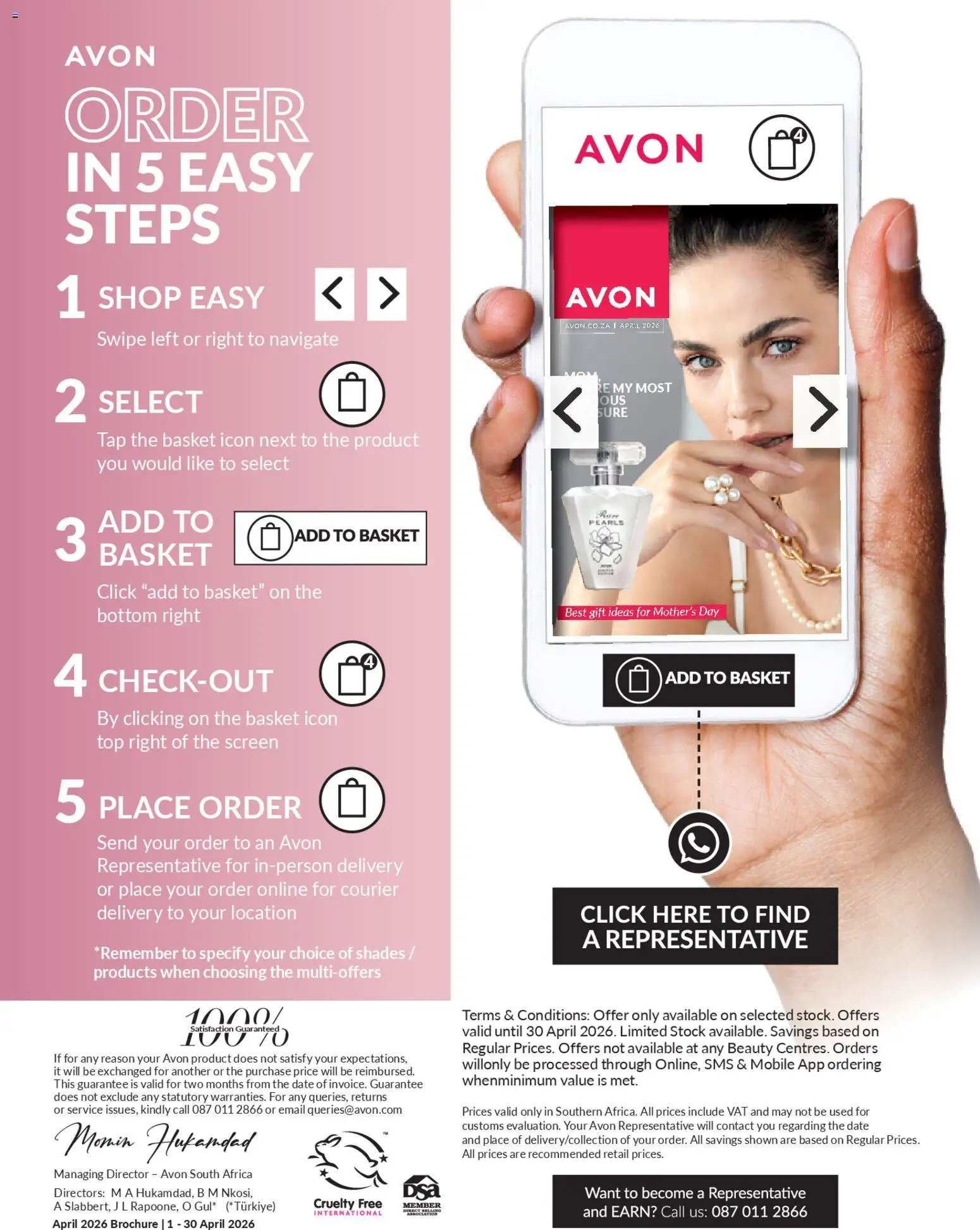 New Avon catalogue – valid from 01.04.2026 | Page: 4 | Products: Basket, Perfume, Tap, Stock