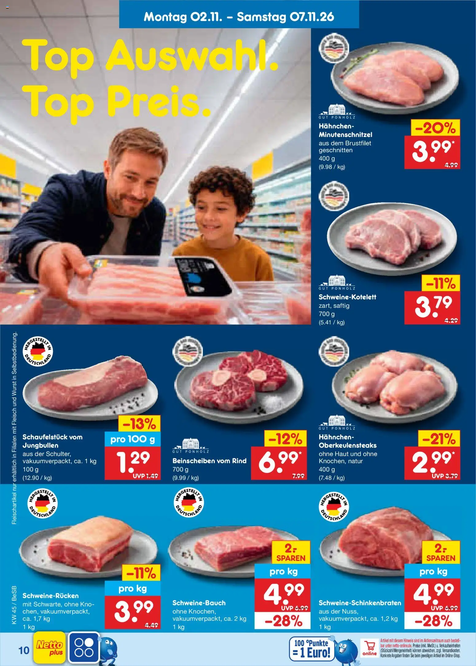 Netto Marken-Discount Prospekt – gültig ab 02.11.2026 | Seite: 16 | Produkte: Top, Schweinebauch, Wurst, Fleisch