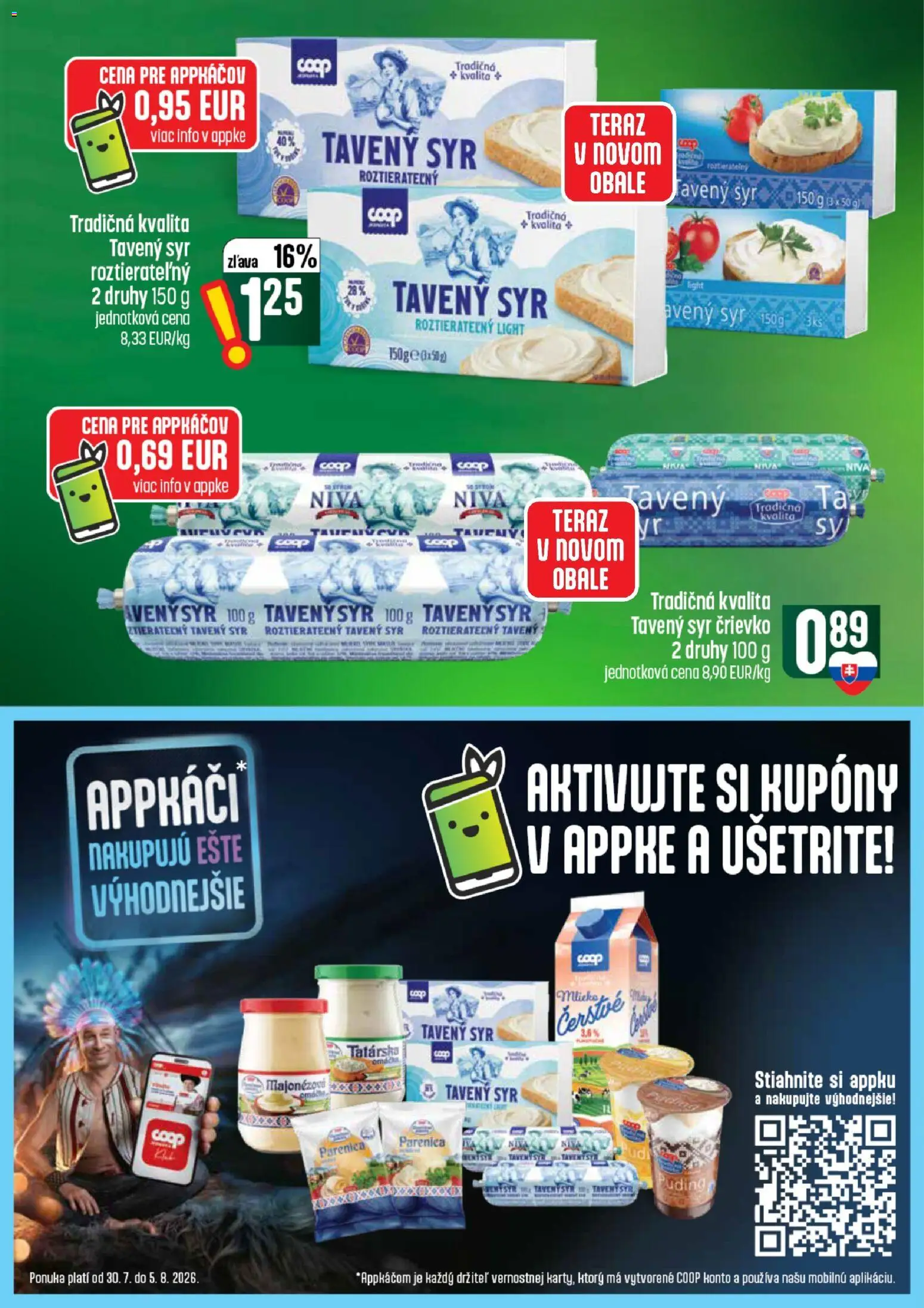 Nové COOP Jednota akcie – leták je platný od 30.07.2026 | Strana: 30 | Produkty: Syr