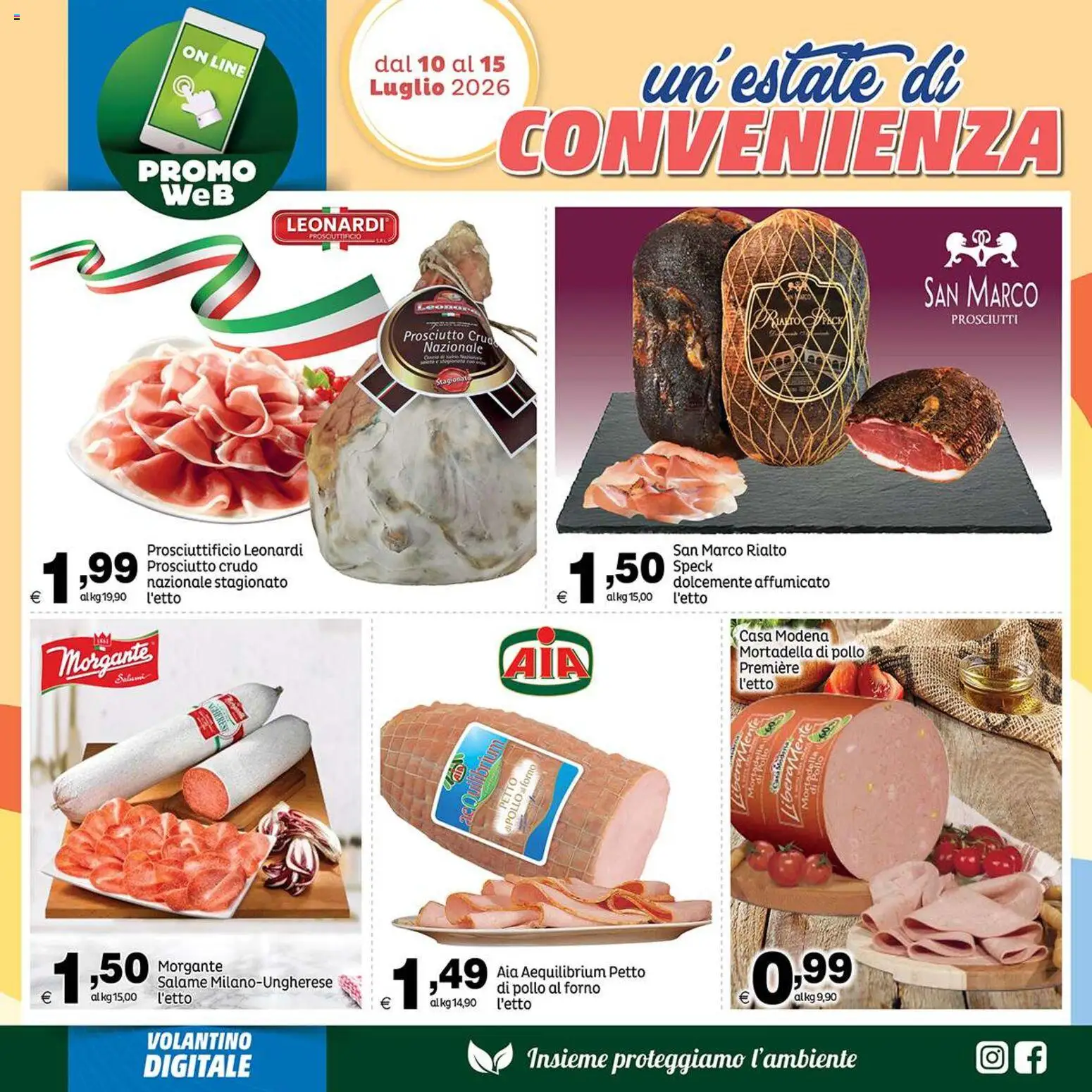 Volantino Elite Supermercati del 10/07/2026 | Pagina: 6 | Prodotti: Speck, Prosciutto Crudo, Mortadella, Forno