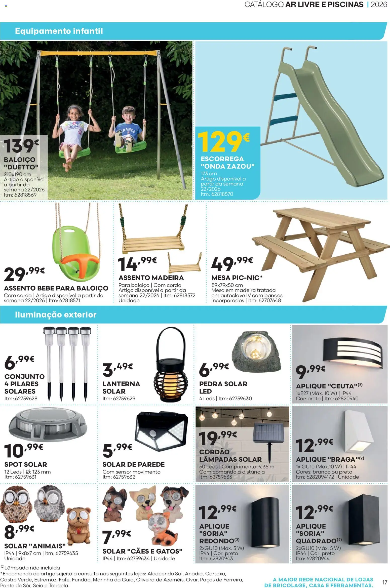BricoMarché Catálogo Ar Livre e Piscinas - Vila do Conde │ válido de 14.05.2026 | Página: 17 | Produtos: Piscinas, Lâmpadas, Corda, Lanterna