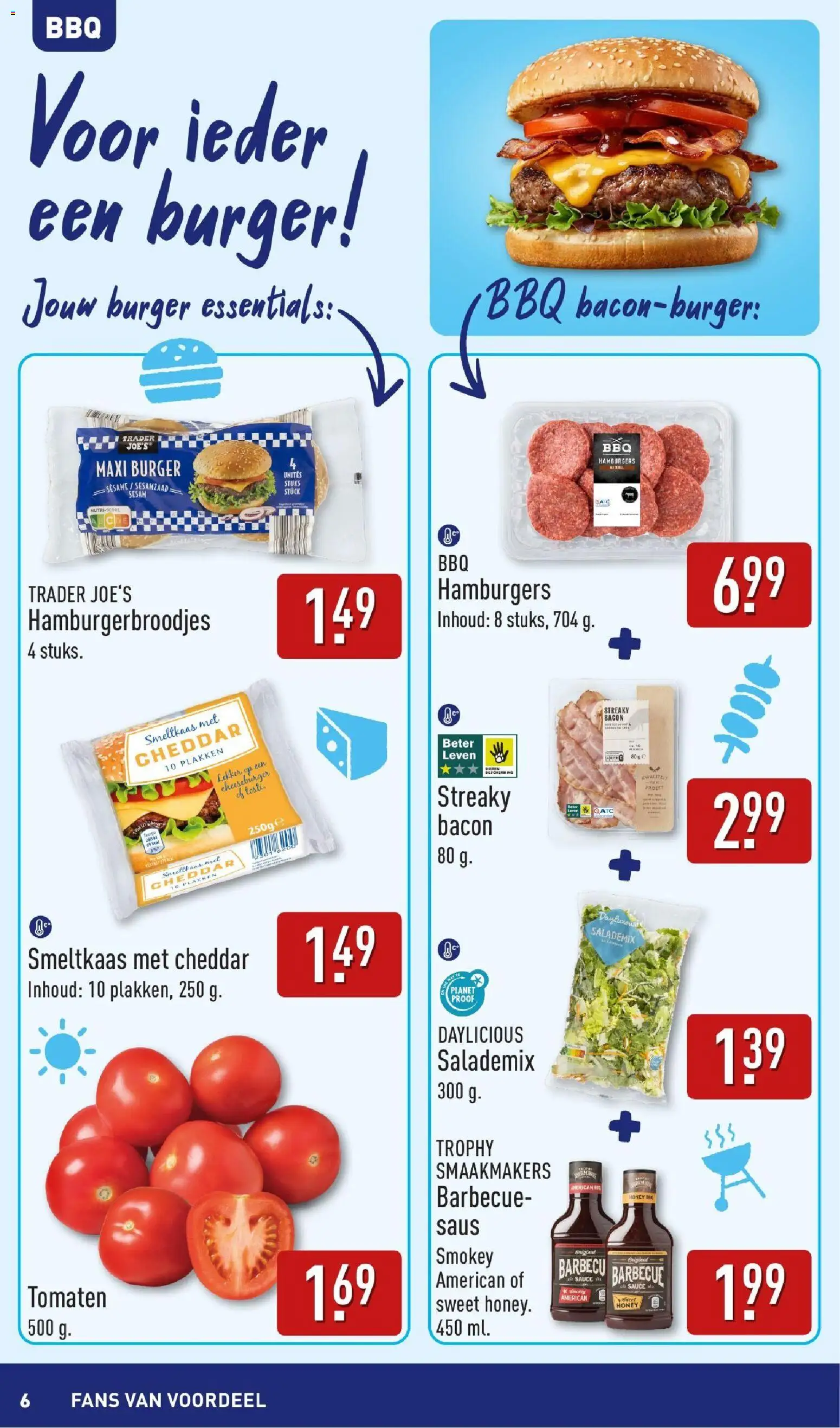 {H1} | Pagina: 6 | Producten: Tomaten, Bacon, Cheddar, Saus