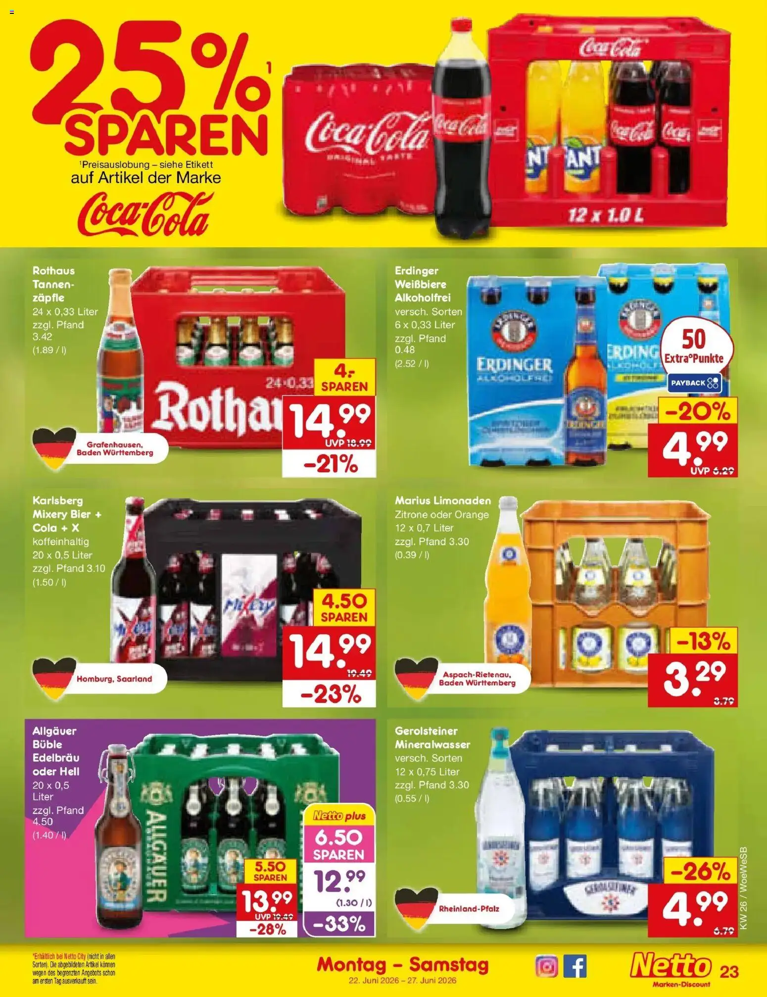 Netto Marken-Discount Prospekt Katzweiler – gültig ab 21.06.2026 | Seite: 31 | Produkte: Erdinger, Mineralwasser, Zitrone, Mixery