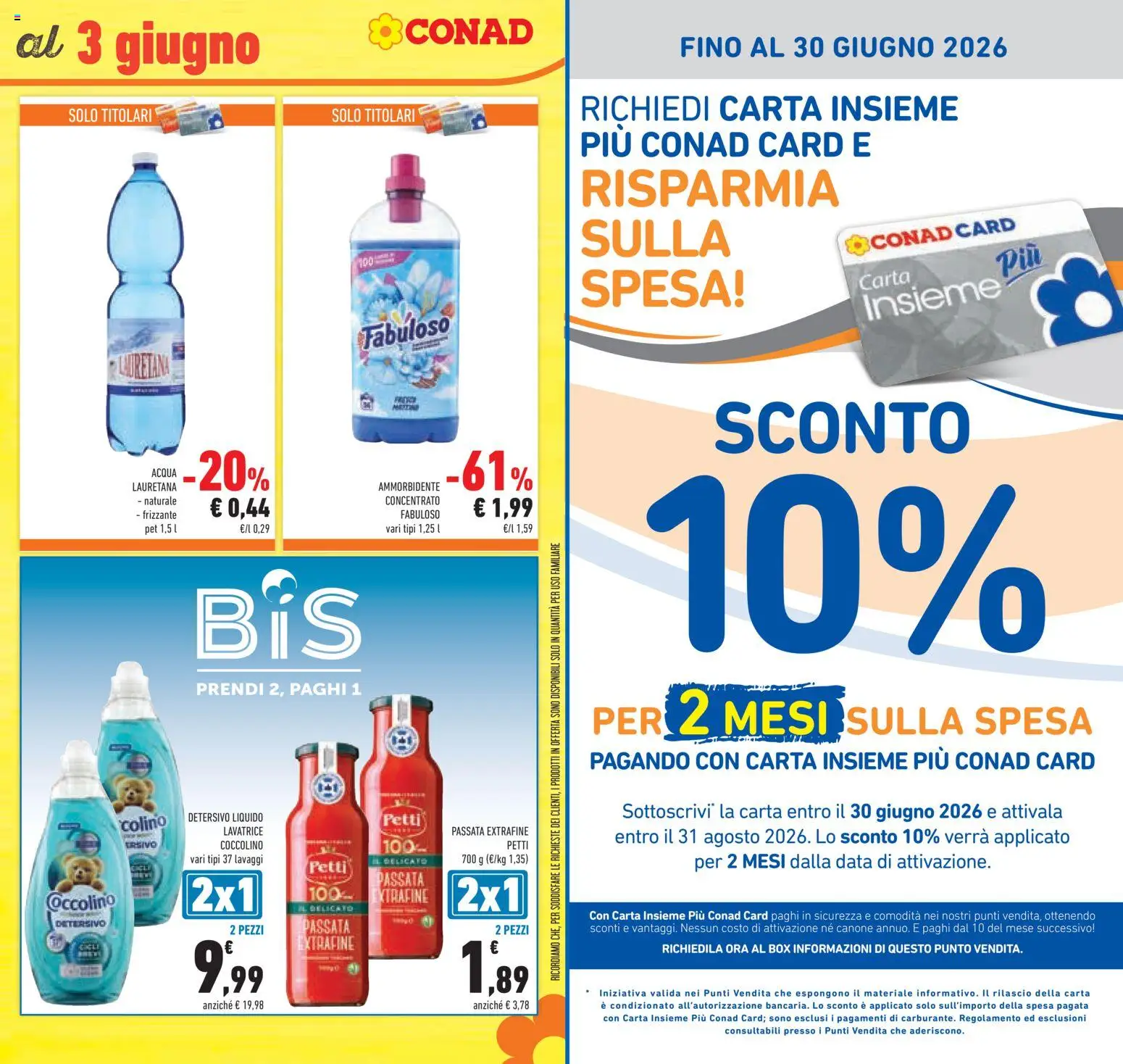 Volantino Conad del 20.05.2026 | Pagina: 41 | Prodotti: Ammorbidente, Acqua, Lavatrice, Data