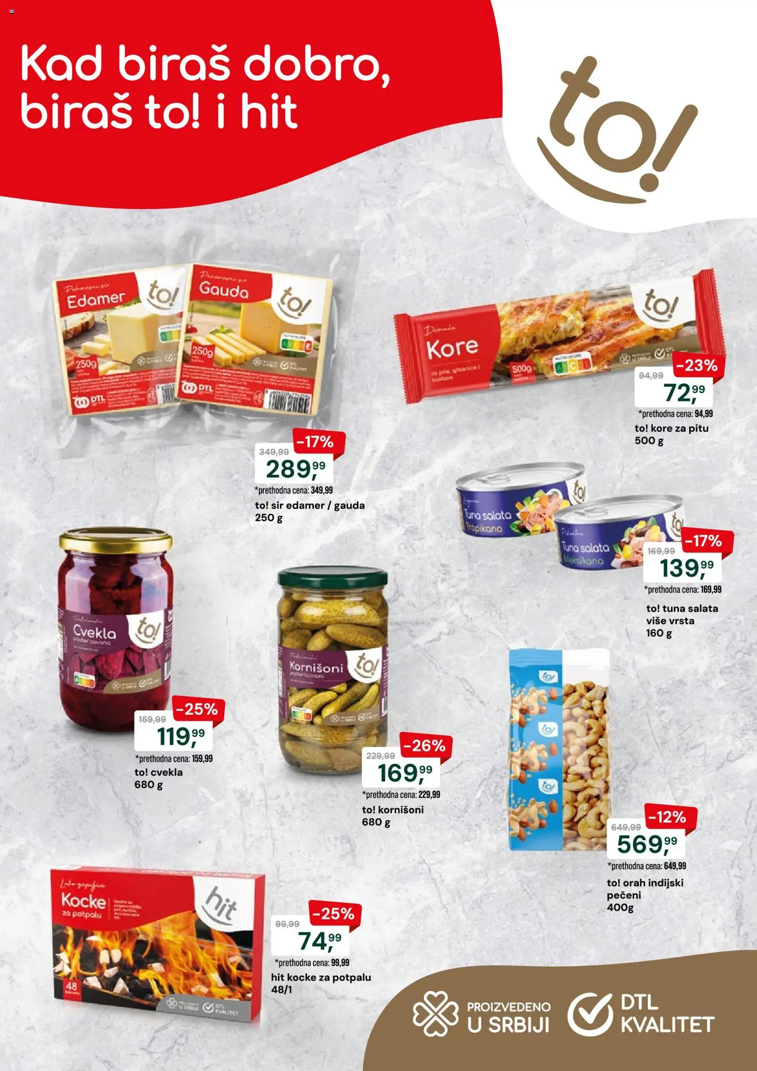 Podunavlje katalog - važi od 07.10.2026 | Strana: 2 | Proizvode: Tuna, Salata, Kornišoni, Edamer