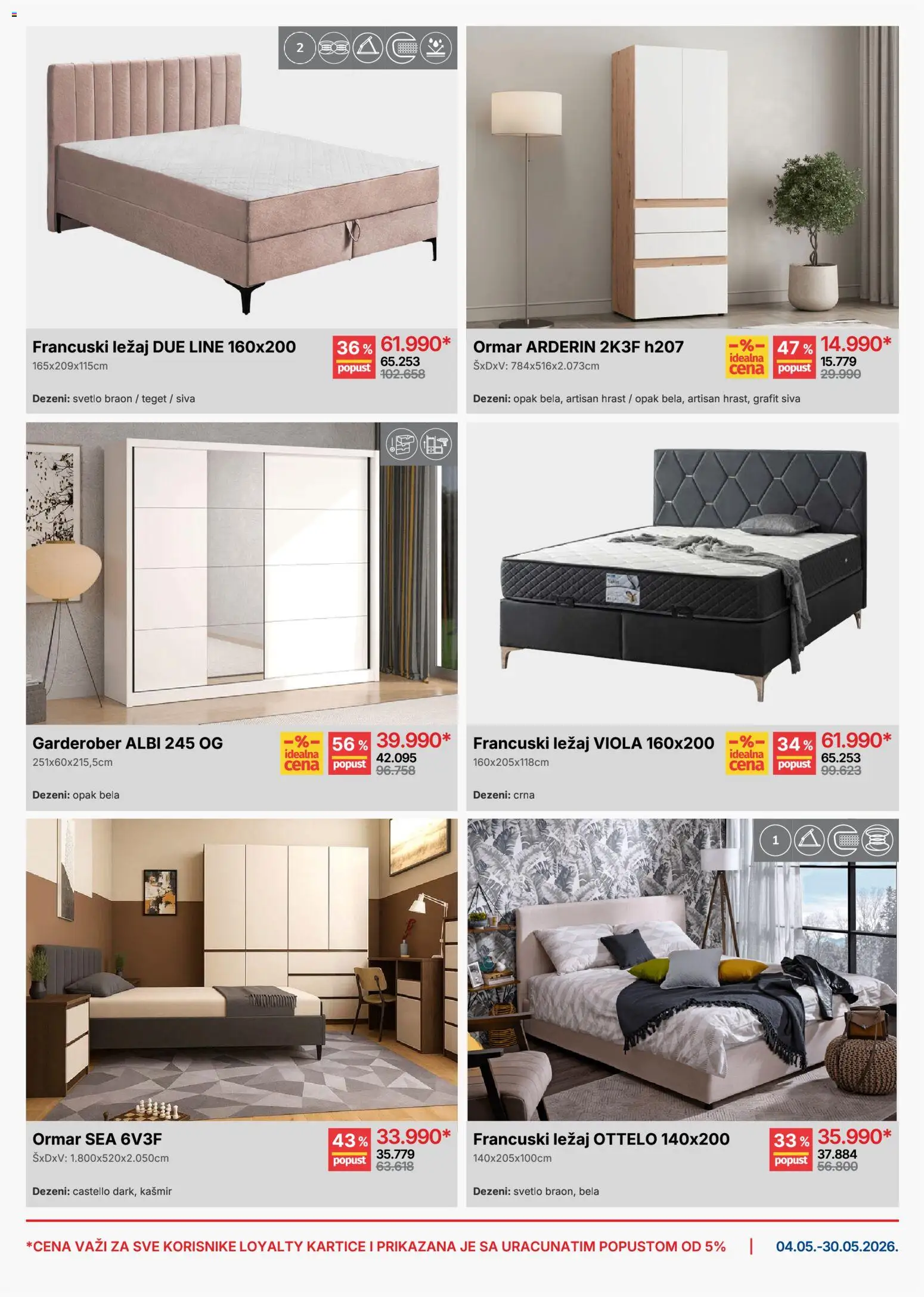 Forma Ideale katalog - važi od 04.05.2026 | Strana: 6 | Proizvode: Ormar, Francuski ležaj