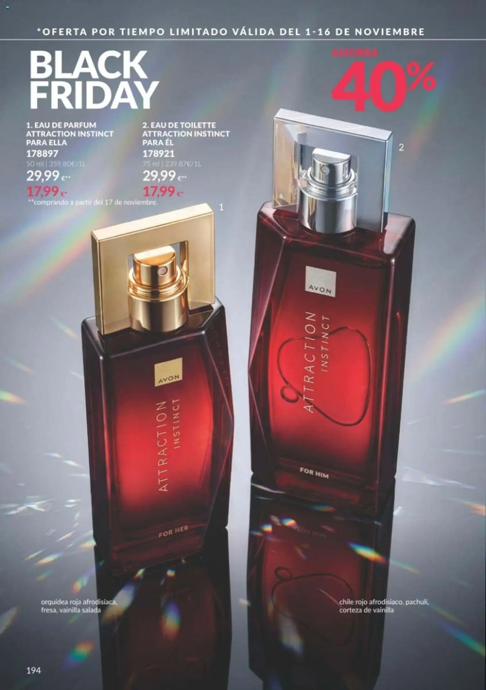 Catálogo AVON Black Friday │ válido desde el 01/11/2026 | Página: 194 | Productos: Eau de toilette, Orquídea, Vainilla, Eau de parfum