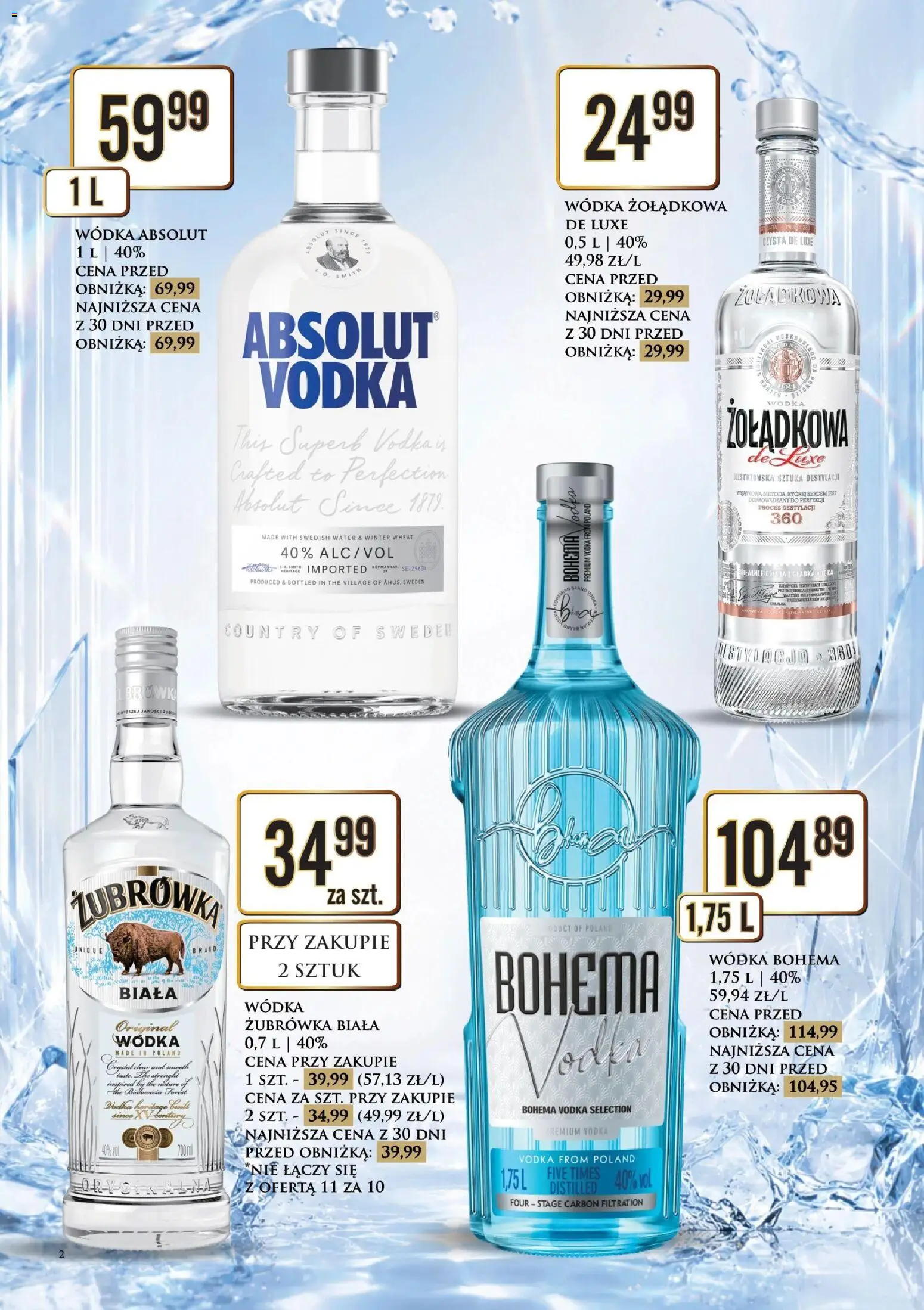 Dino gazetka alkoholowa od 31.07.2026 | Strona: 2 | Produkty: Wódka Absolut, Żubrówka, Żubrówka biała wódka, Vodka