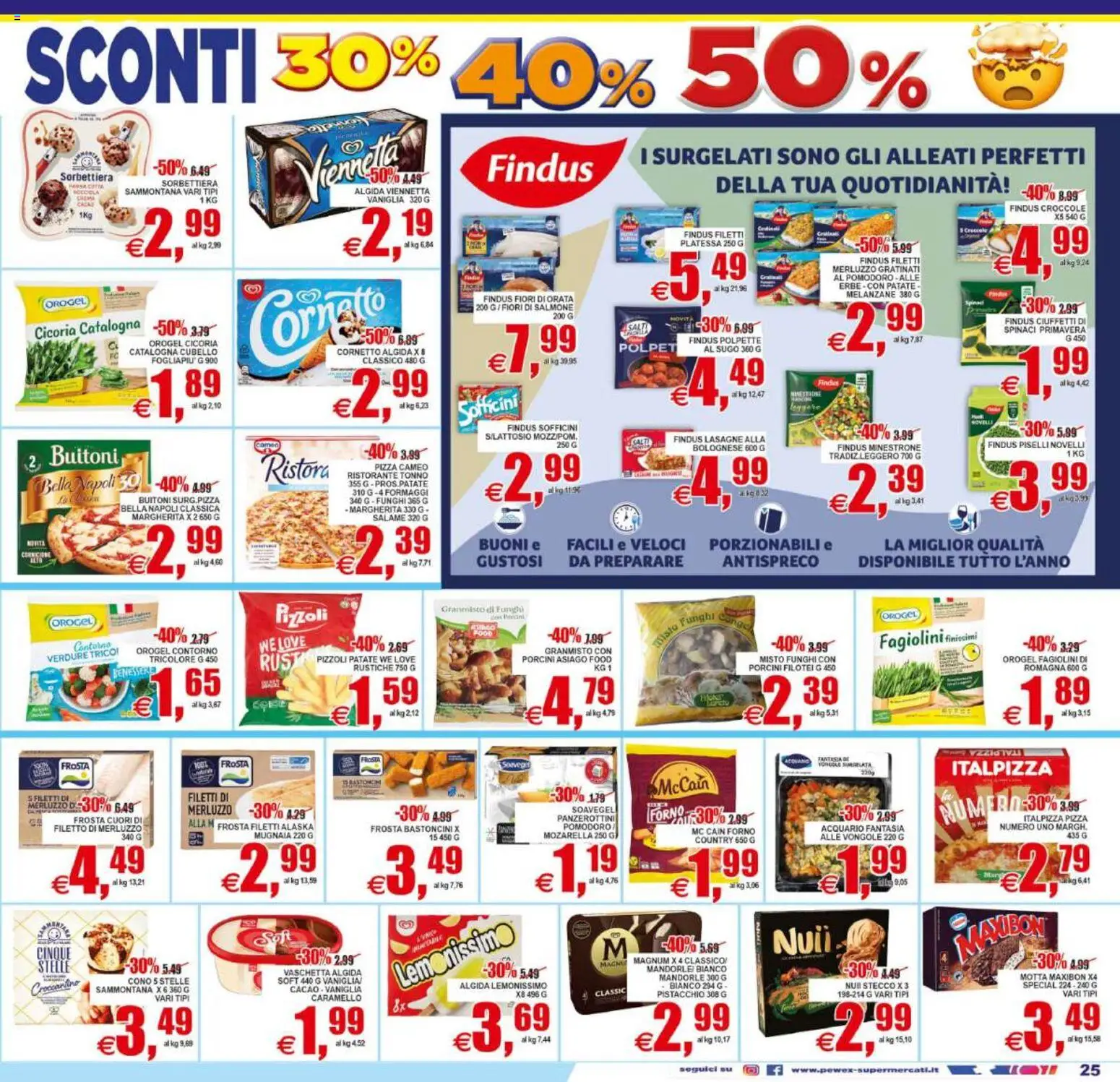 Volantino Pewex del 02/09/2026 | Pagina: 25 | Prodotti: Merluzzo, Verdure, Funghi, Lasagne
