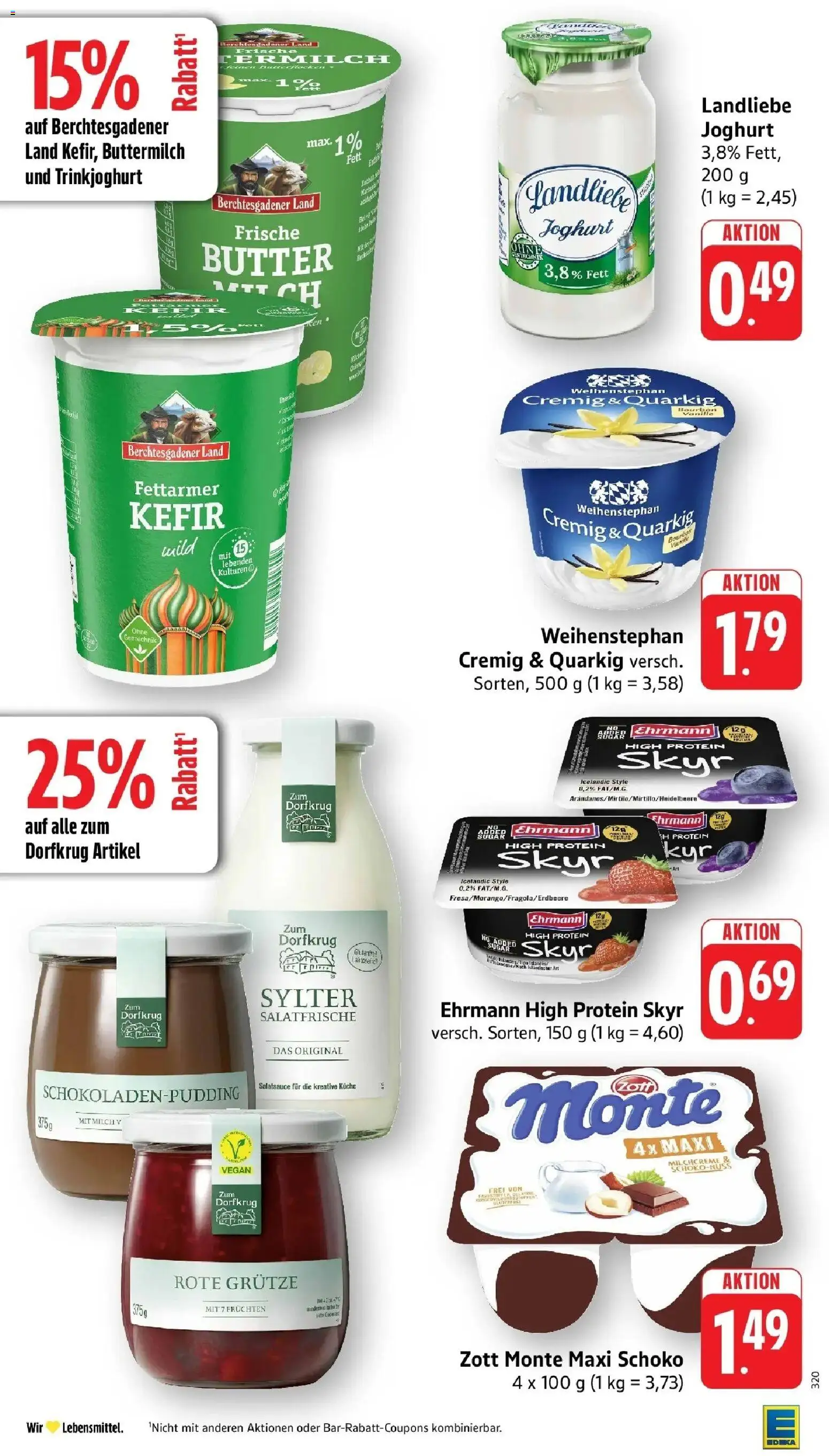 Edeka Prospekt Kaiserslautern (ab 24.08.2026) » Angebote Online | Seite: 18 | Produkte: Kefir, Buttermilch, Milch, Skyr