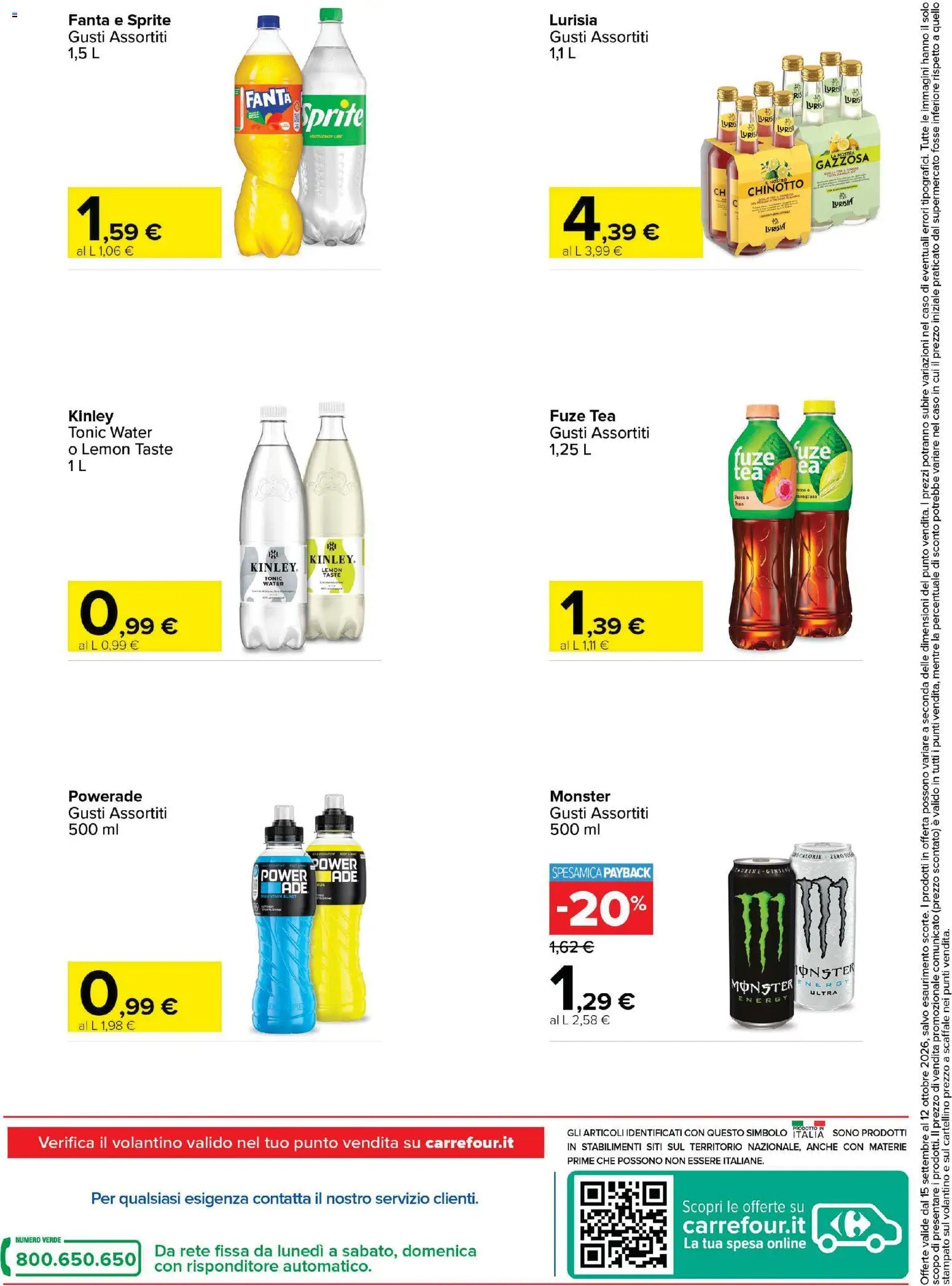 Volantino Carrefour del 15/09/2026 | Pagina: 2 | Prodotti: Chinotto, Fanta, Scaffale, Sprite