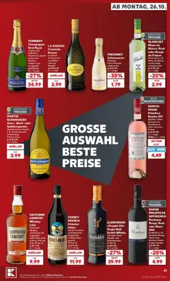Kaufland Prospekt Edingen-Neckarhausen ab 26.10.2026 gültig | Seite: 45 | Produkte: Freixenet, Likör, Weißwein trocken, Fernet