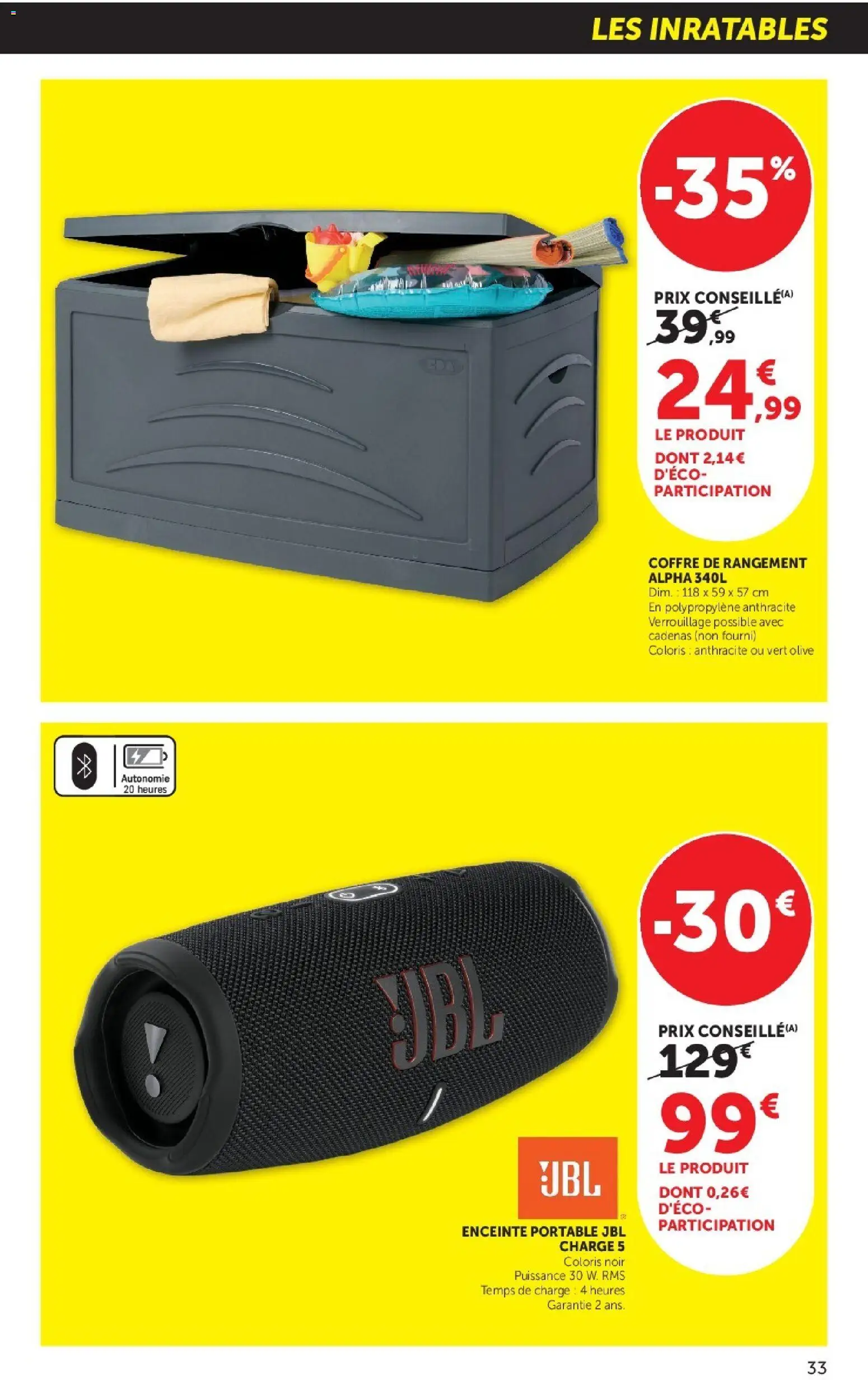 {H1} | Page: 33 | Produits: Olive, Enceinte, JBL, Portable