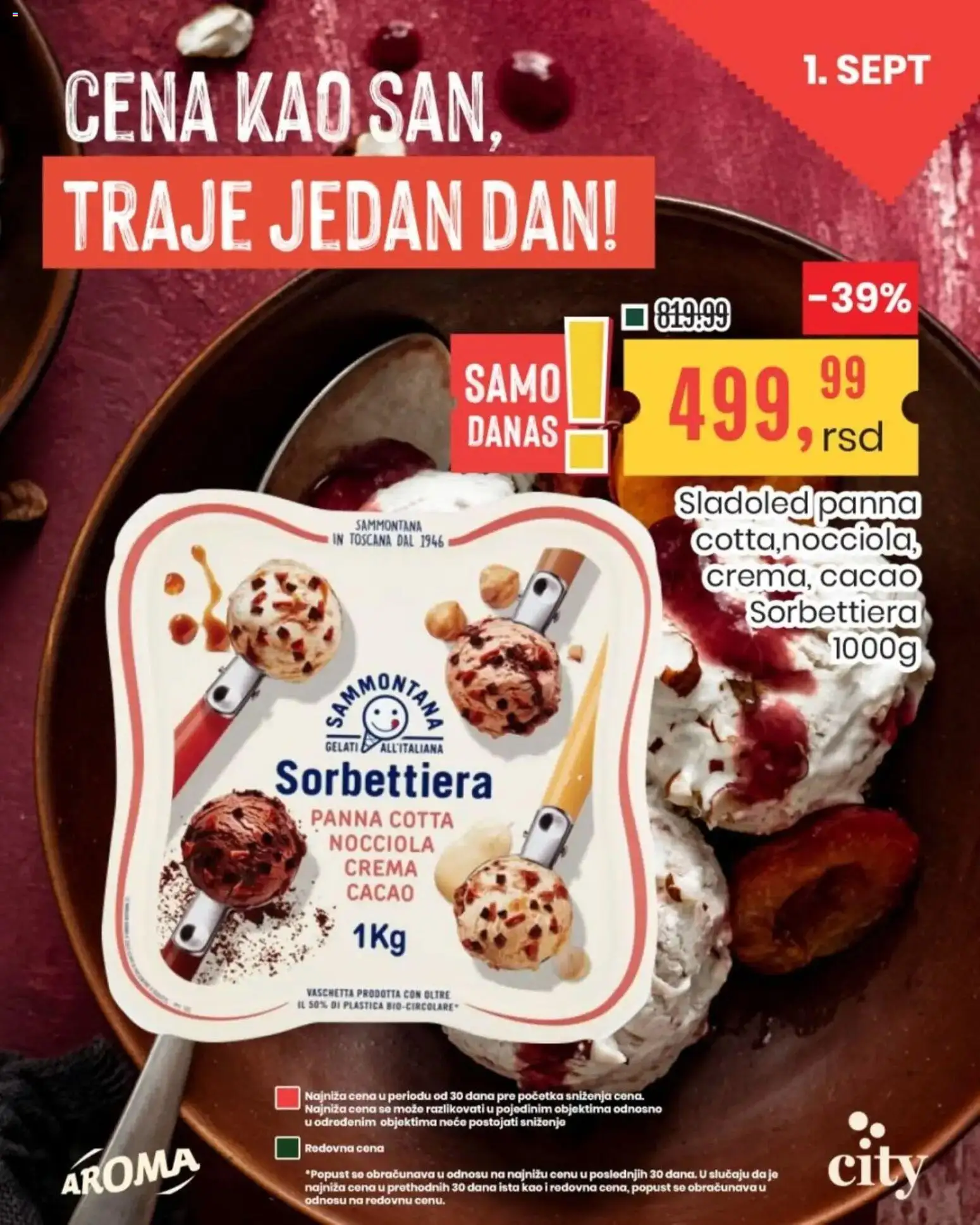 Aroma Market katalog - važi od 01.09.2026 | Strana: 1 | Proizvode: Sladoled, So