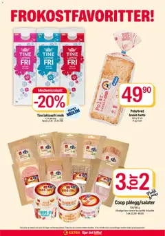 Forhåndsvisning av Coop Extra kundeavis gyldig fra 26/10/2026 | Side: 12 | Produkter: Lettmelk, Majones, Reker, Skinkestek