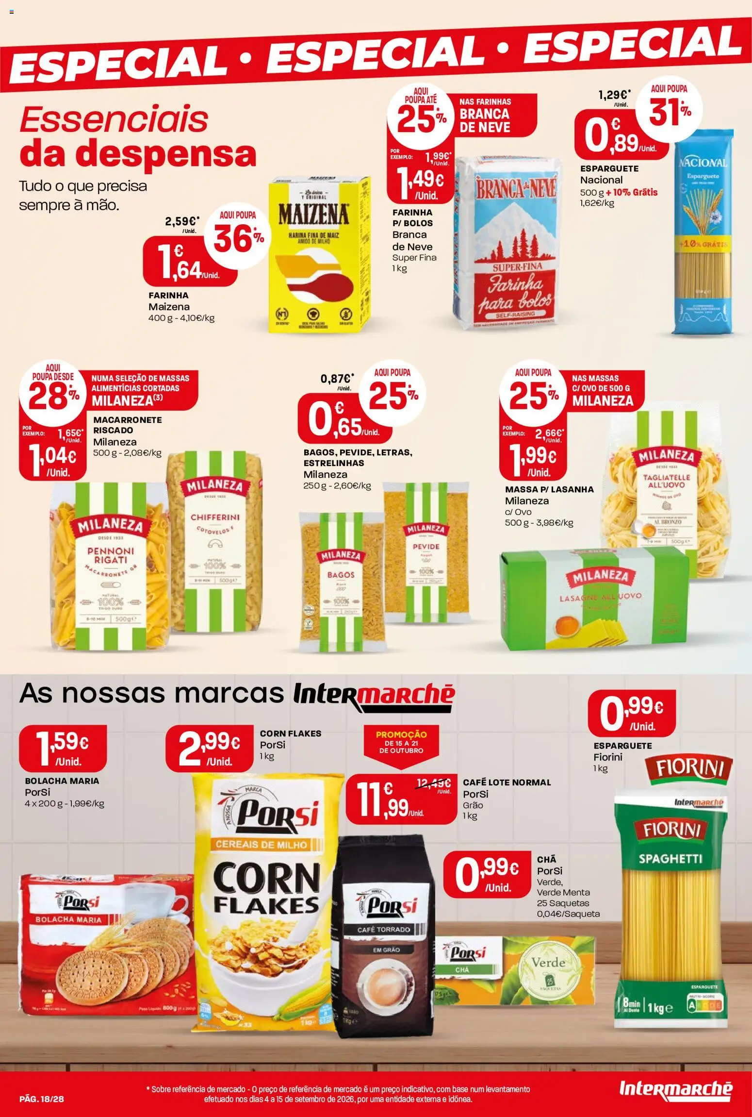 Intermarché folheto Contact │ válido de 15/10/2026 | Página: 18 | Produtos: Esparguete, Milaneza, Base, Massa