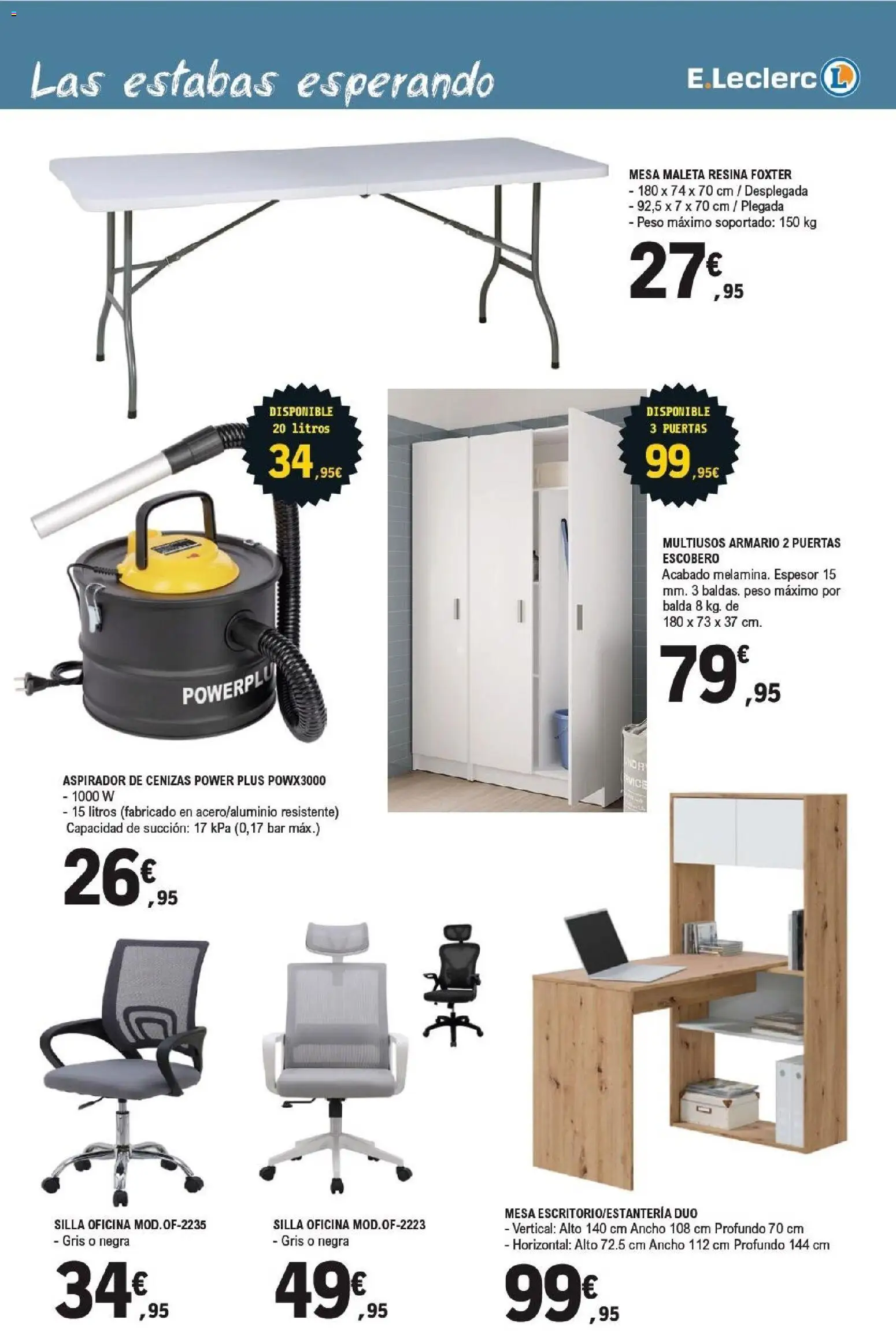 E.Leclerc folleto Electro │ válido desde el 14/10/2026 | Página: 21 | Productos: Maleta, Peso, Mesa, Puertas